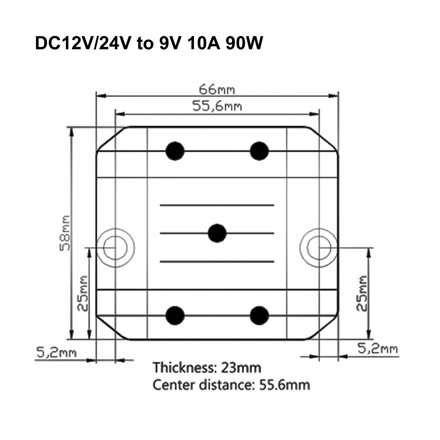 DC-DC Converter 12V/24V to 9V 10A – 90W Step Down Voltage Regulator Power Supply