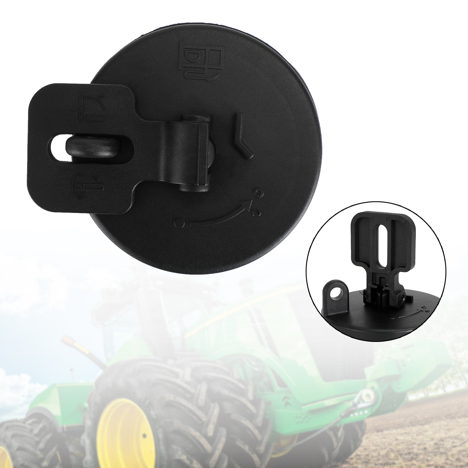 Locking Fuel Cap for John Deere, Hitachi & Volvo Excavators, Replaces AT323462 & 43843622