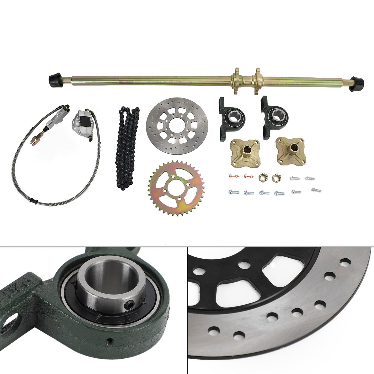 44.8 inch ATV Quad Go Kart Rear Live Axle Kit Sprocket Brake Hub (Copy)