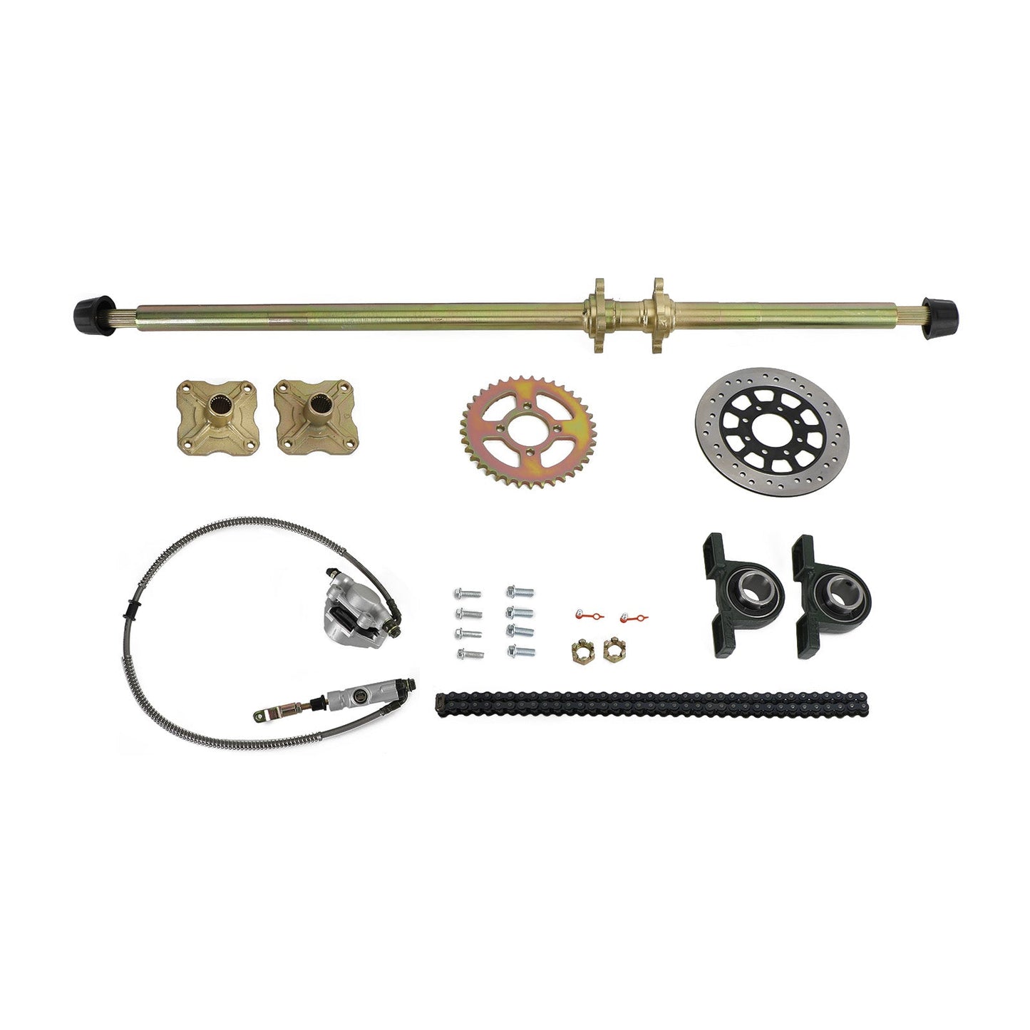 44.8 inch ATV Quad Go Kart Rear Live Axle Kit Sprocket Brake Hub