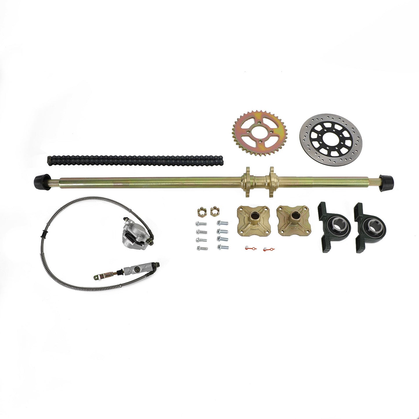 44.8 inch ATV Quad Go Kart Rear Live Axle Kit Sprocket Brake Hub