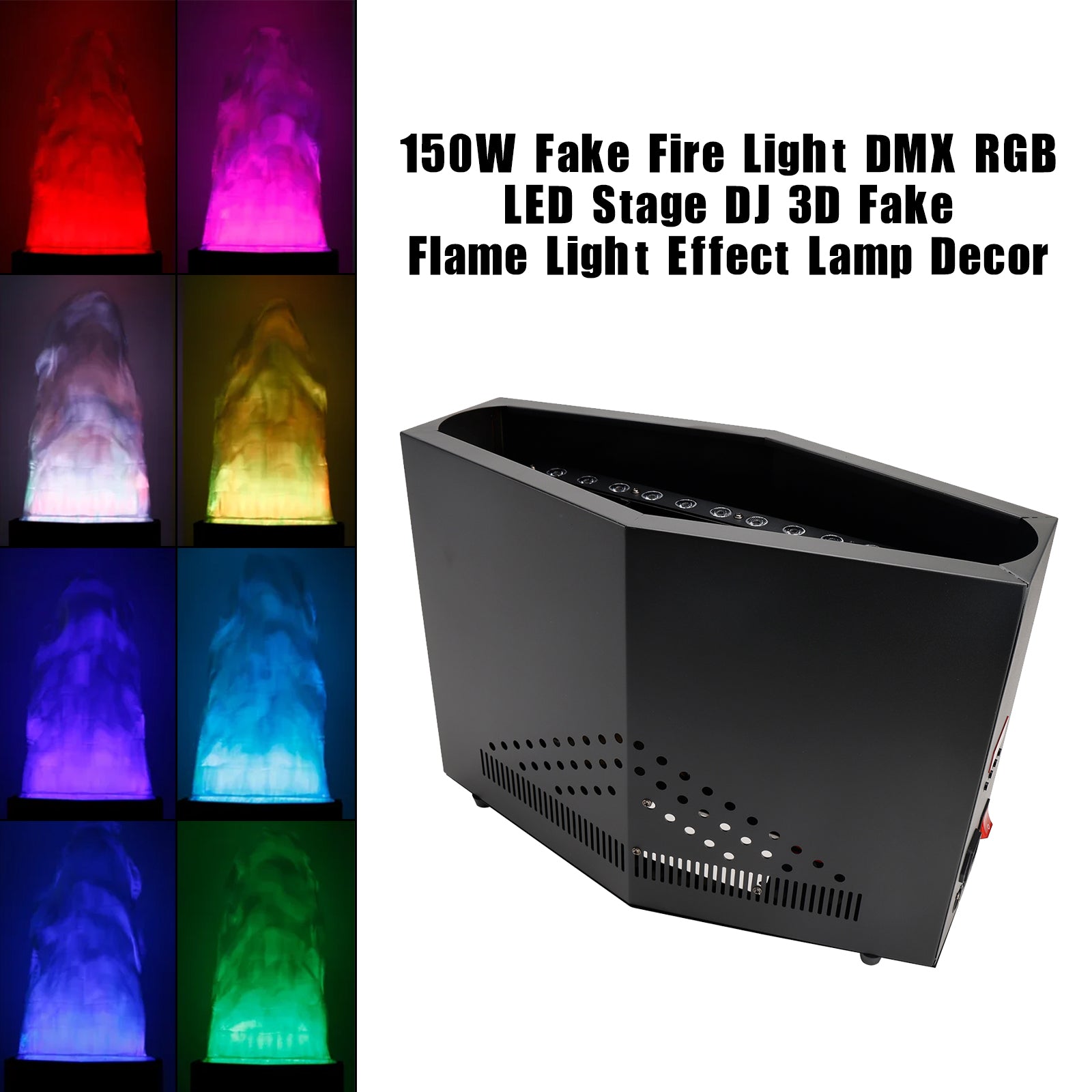 150W 3D Fake Fire LED Stage Light – DMX RGB Flame Effect Lamp for DJ Party & Event Decor