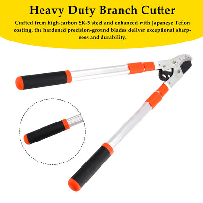 40 Inch Extendable Anvil Loppers – Heavy Duty Telescopic Tree Trimmer & Branch Cutter