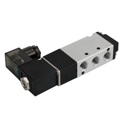 Pneumatic Electric Solenoid Air Valve 4V110-06 2 Position 5 Way PT 1/8", DC 24V