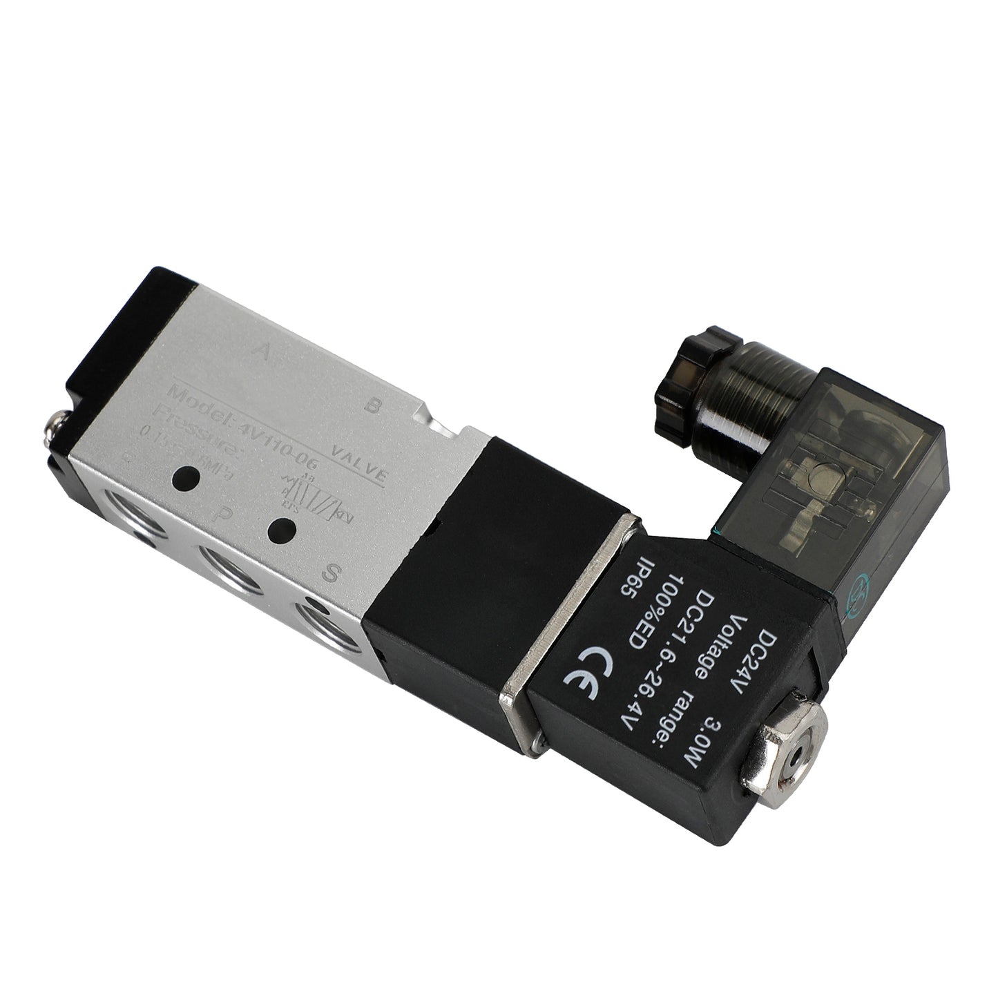 Pneumatic Electric Solenoid Air Valve 4V110-06 2 Position 5 Way PT 1/8", DC 24V