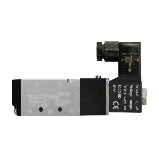 Pneumatic Electric Solenoid Air Valve 4V110-06 2 Position 5 Way PT 1/8", DC 24V