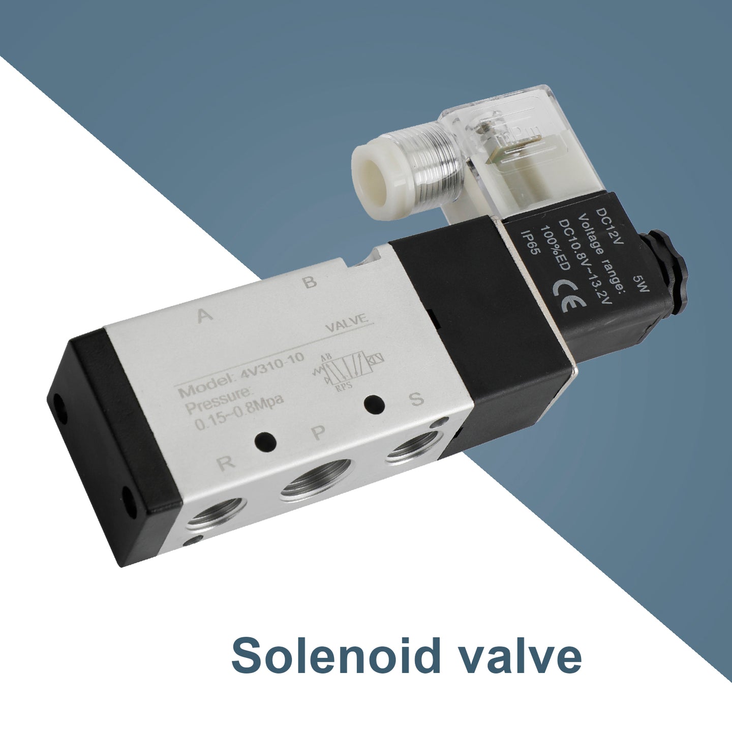 Pneumatic Electric Solenoid Air Valve 4V310-10 2 Position 5 Way PT 3/8", DC 12V