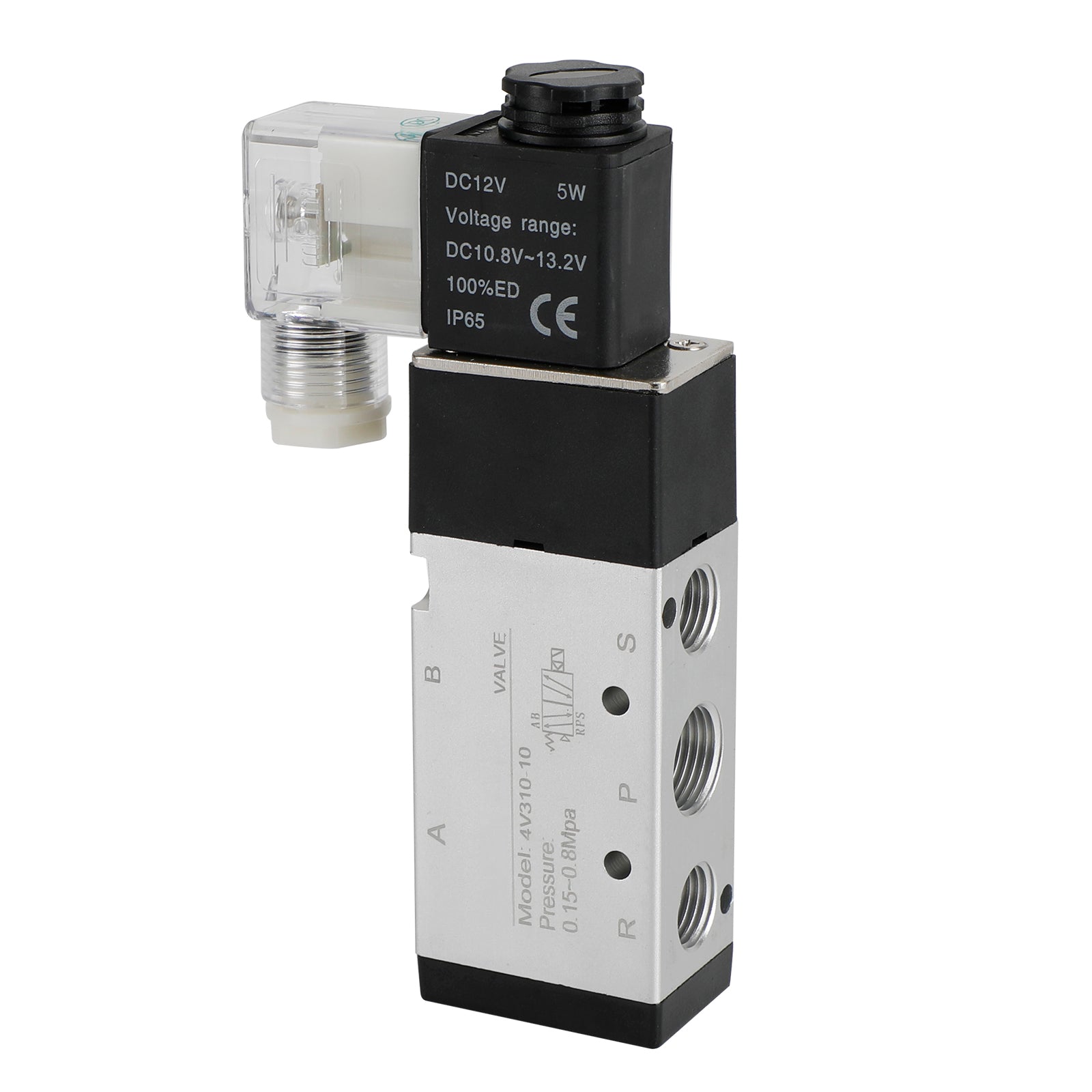 Pneumatic Electric Solenoid Air Valve 4V310-10 2 Position 5 Way PT 3/8", DC 12V