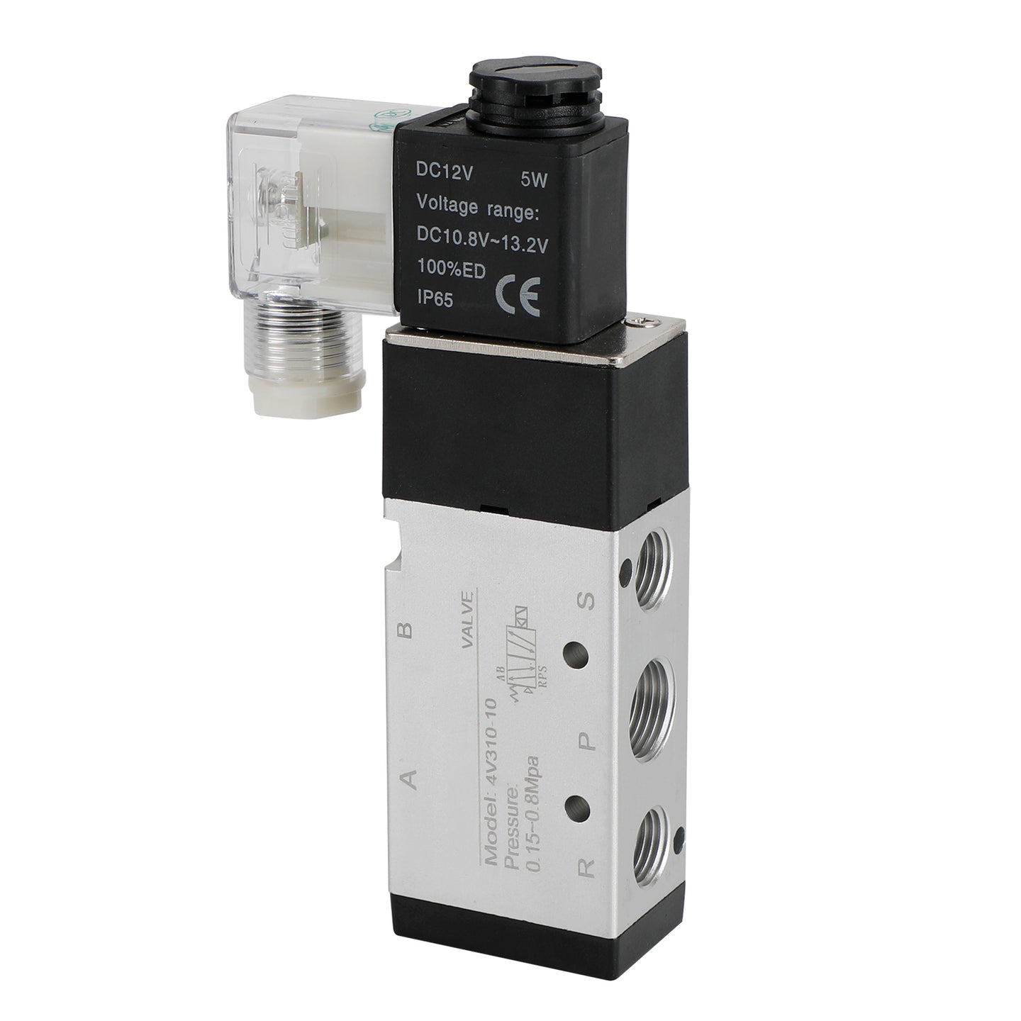 Pneumatic Electric Solenoid Air Valve 4V310-10 2 Position 5 Way PT 3/8", DC 12V