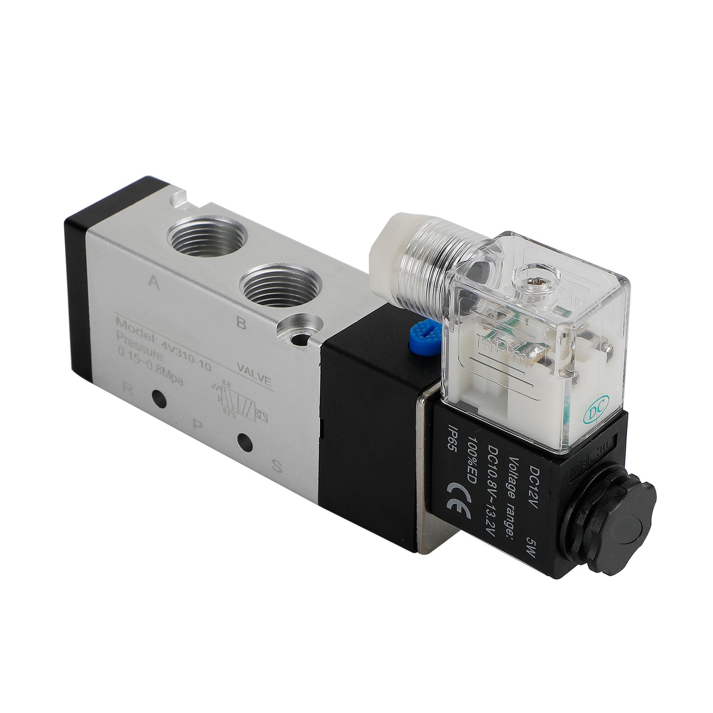 Pneumatic Electric Solenoid Air Valve 4V310-10 2 Position 5 Way PT 3/8", DC 12V