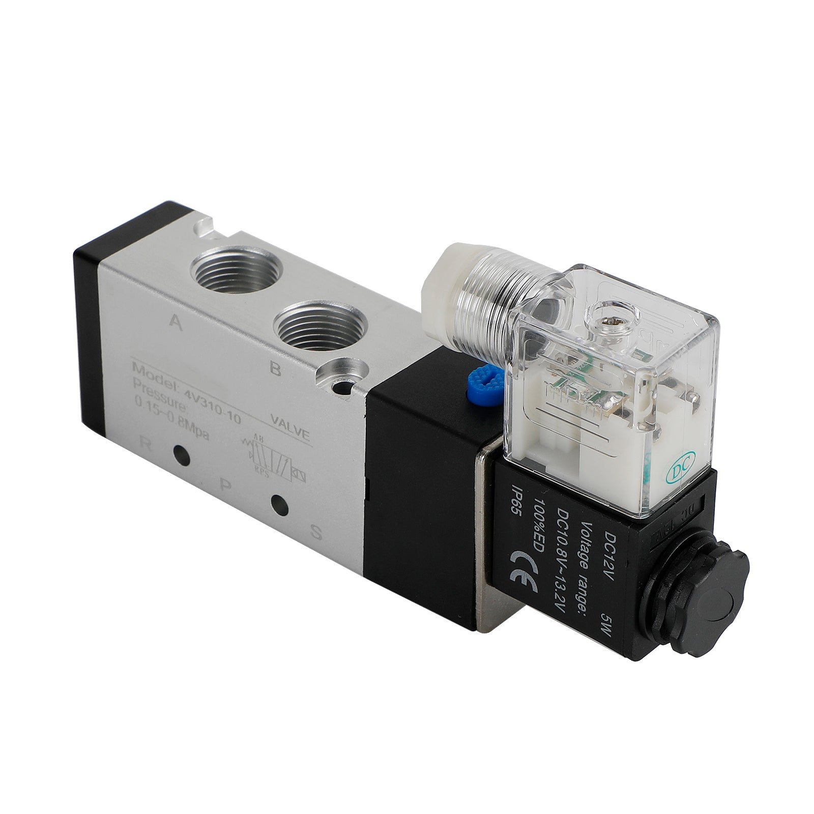 Pneumatic Electric Solenoid Air Valve 4V310-10 2 Position 5 Way PT 3/8", DC 12V