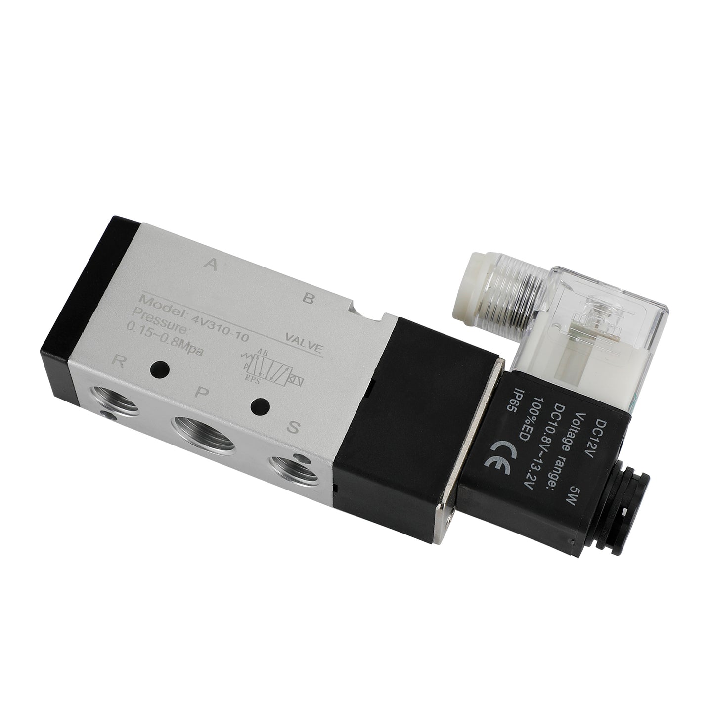 Pneumatic Electric Solenoid Air Valve 4V310-10 2 Position 5 Way PT 3/8", DC 12V