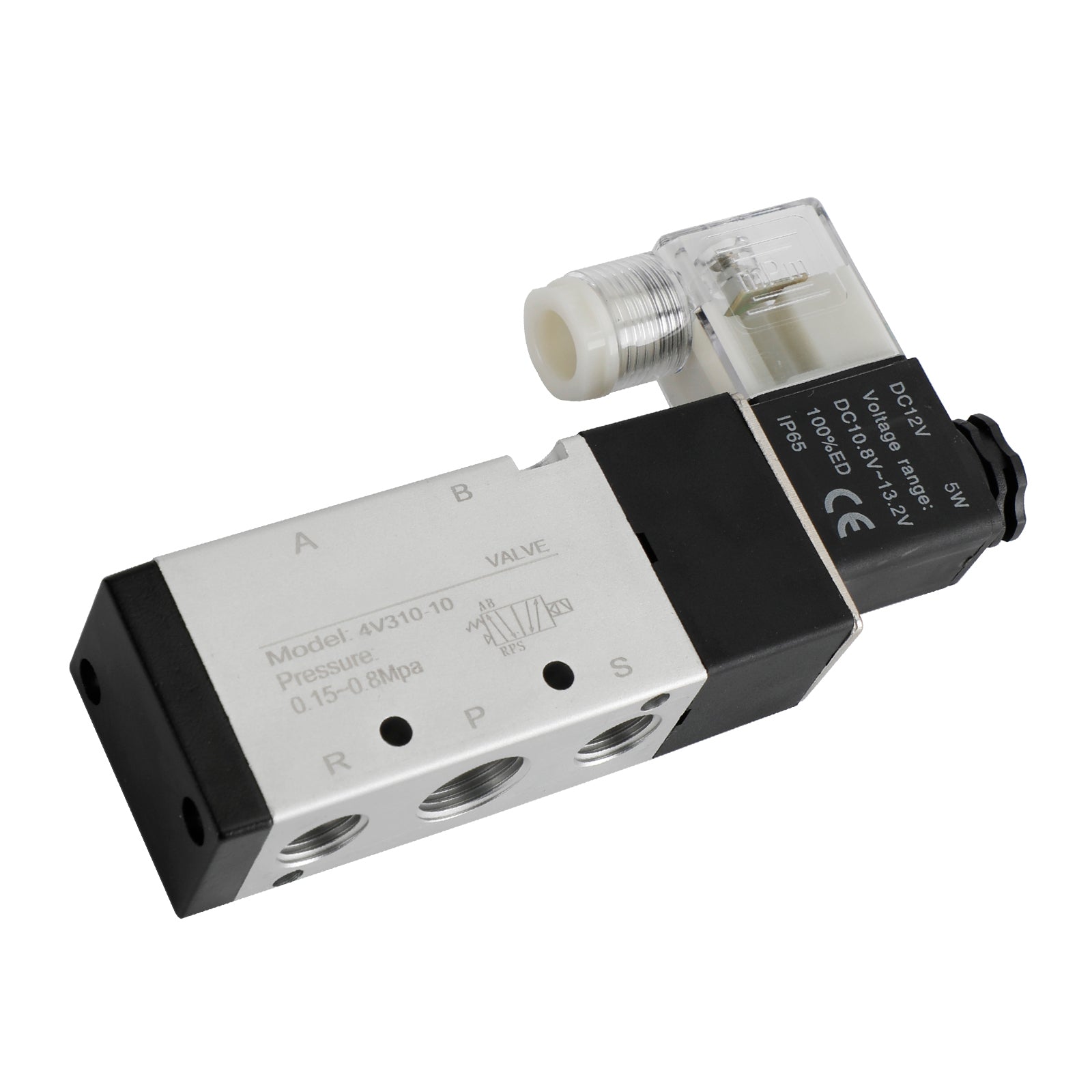 Pneumatic Electric Solenoid Air Valve 4V310-10 2 Position 5 Way PT 3/8", DC 12V