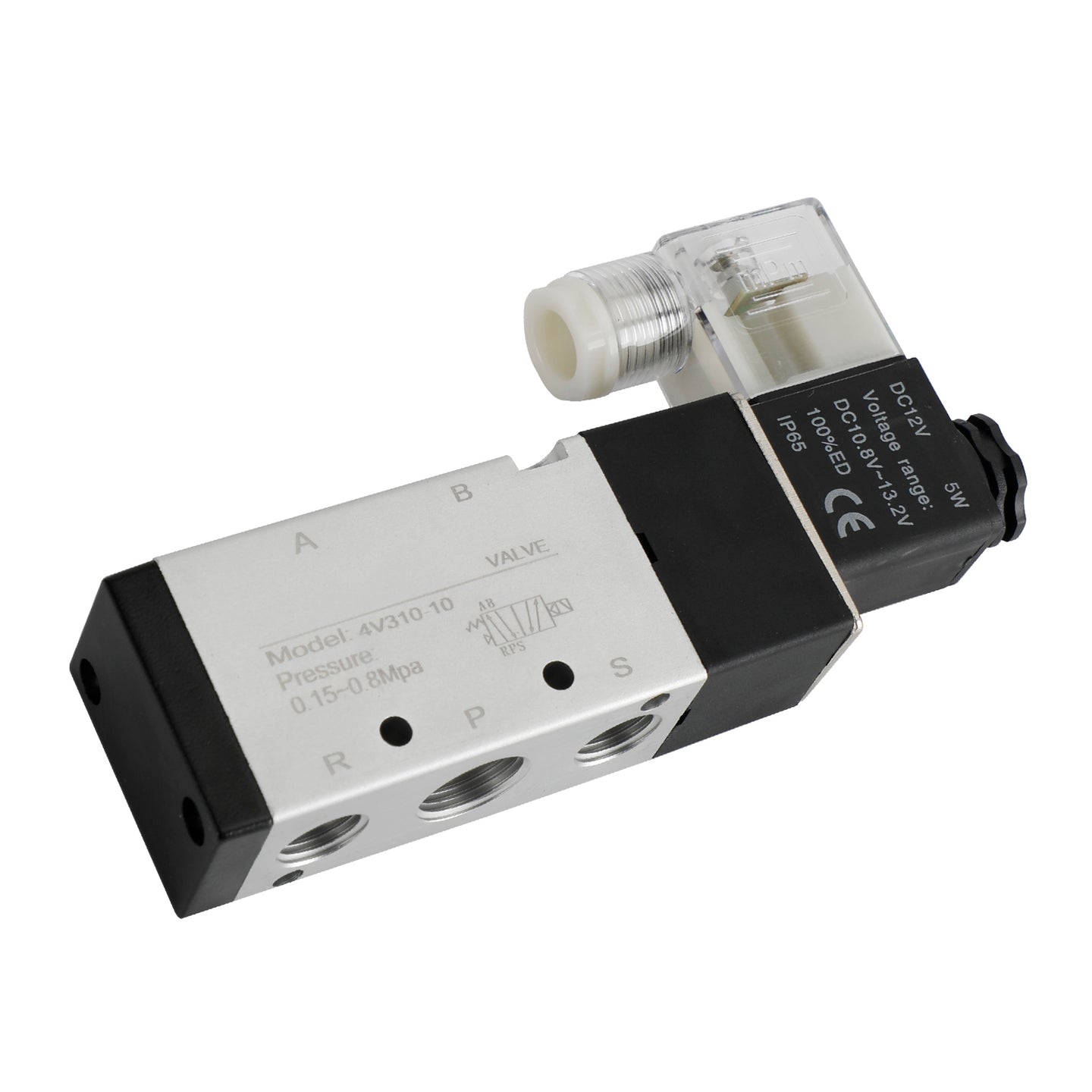 Pneumatic Electric Solenoid Air Valve 4V310-10 2 Position 5 Way PT 3/8", DC 12V