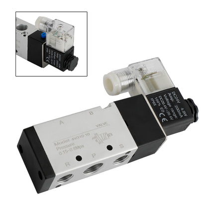 Pneumatic Electric Solenoid Air Valve 4V310-10 2 Position 5 Way PT 3/8", DC 24V