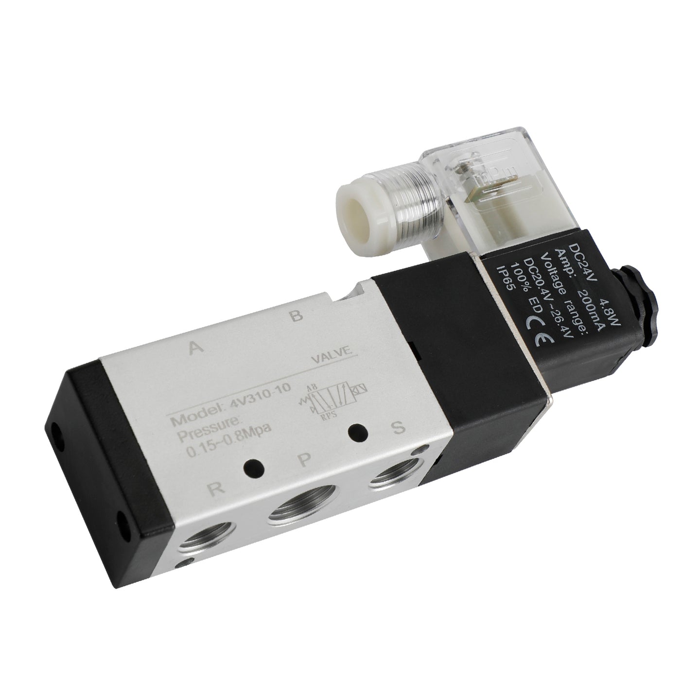 Pneumatic Electric Solenoid Air Valve 4V310-10 2 Position 5 Way PT 3/8", DC 24V