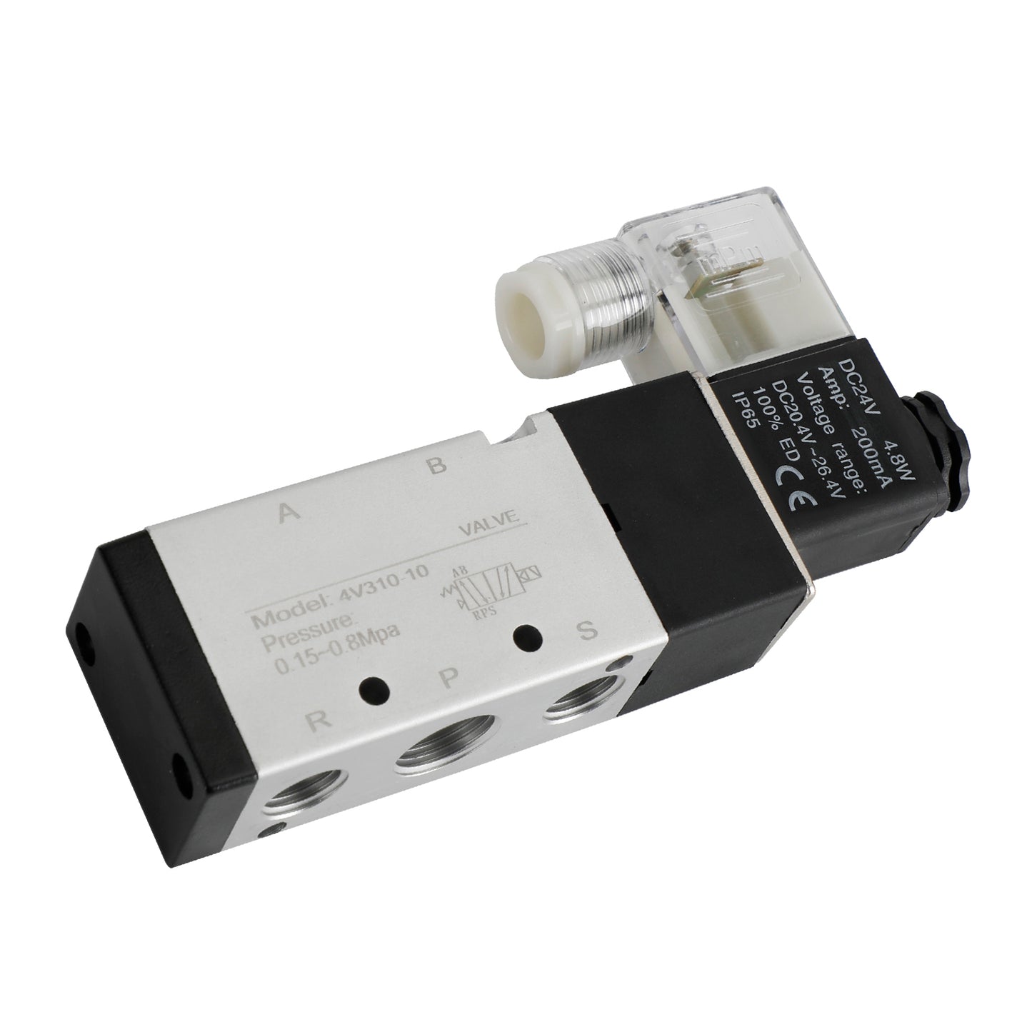 Pneumatic Electric Solenoid Air Valve 4V310-10 2 Position 5 Way PT 3/8", DC 24V