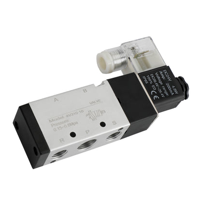 Pneumatic Electric Solenoid Air Valve 4V310-10 2 Position 5 Way PT 3/8", DC 24V