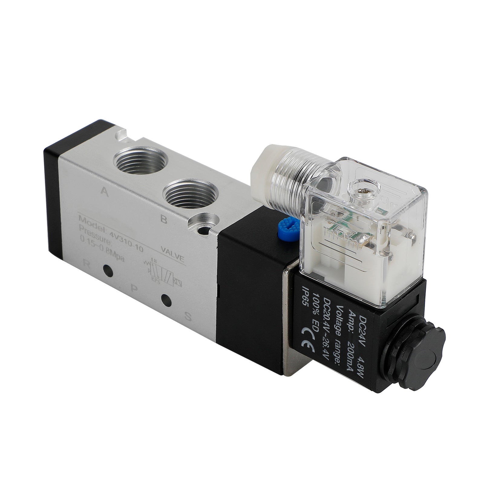 Pneumatic Electric Solenoid Air Valve 4V310-10 2 Position 5 Way PT 3/8", DC 24V