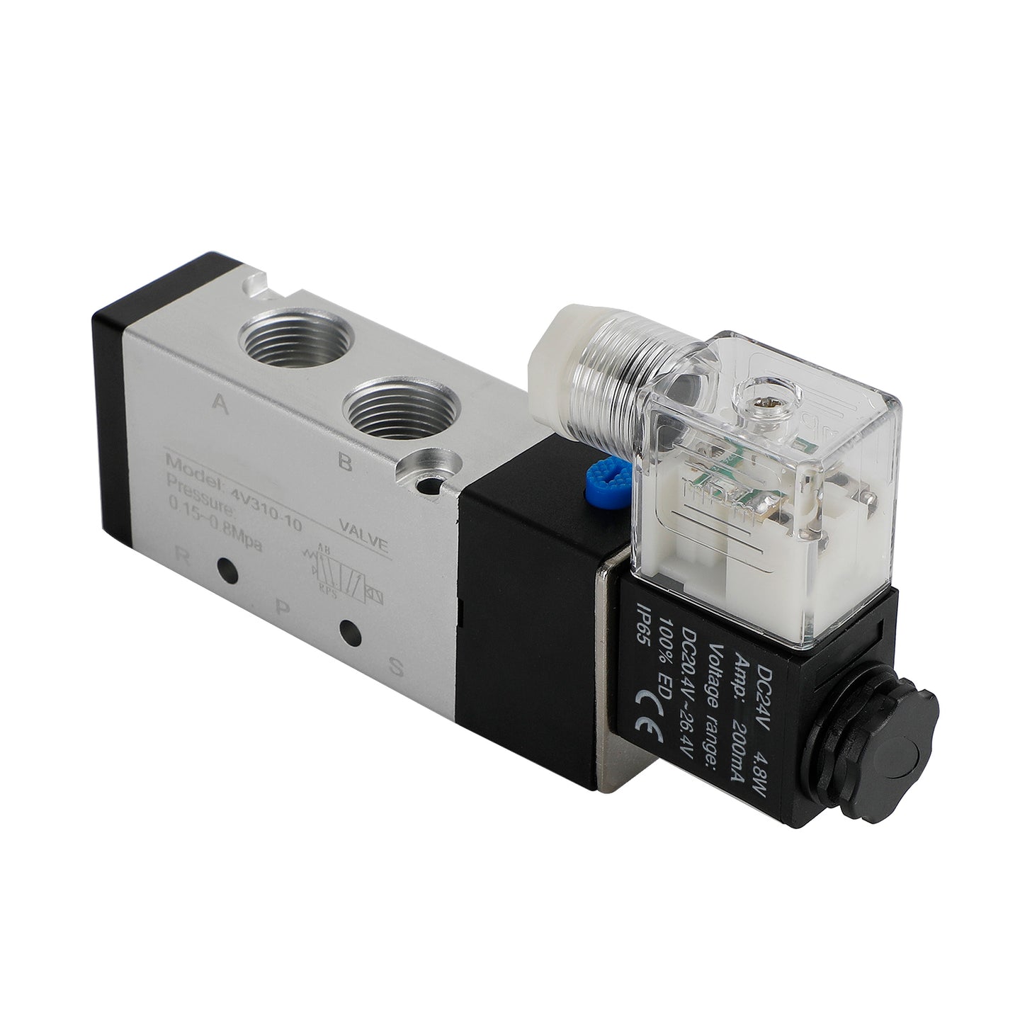 Pneumatic Electric Solenoid Air Valve 4V310-10 2 Position 5 Way PT 3/8", DC 24V
