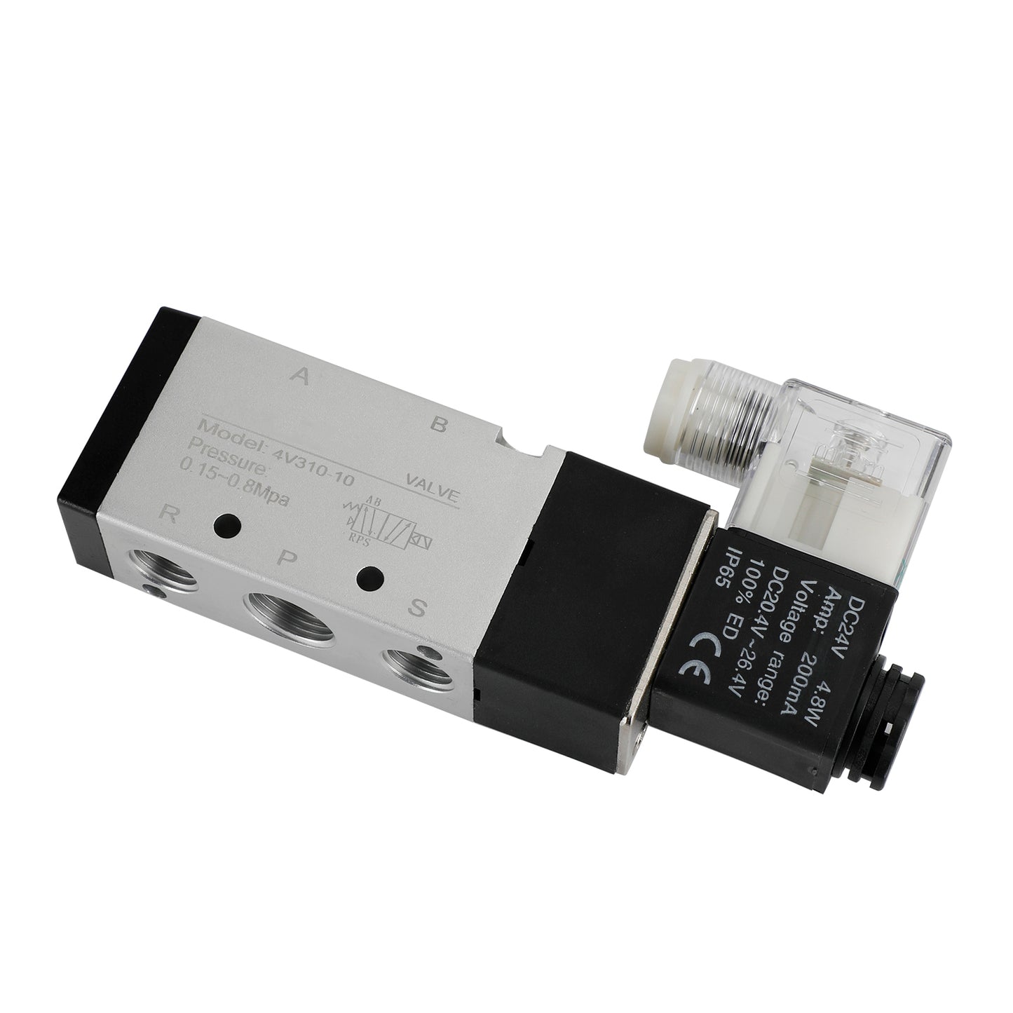 Pneumatic Electric Solenoid Air Valve 4V310-10 2 Position 5 Way PT 3/8", DC 24V