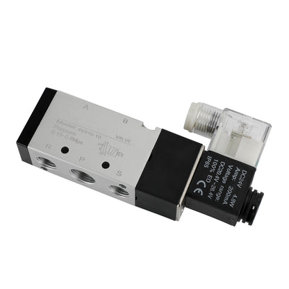 Pneumatic Electric Solenoid Air Valve 4V310-10 2 Position 5 Way PT 3/8", DC 24V