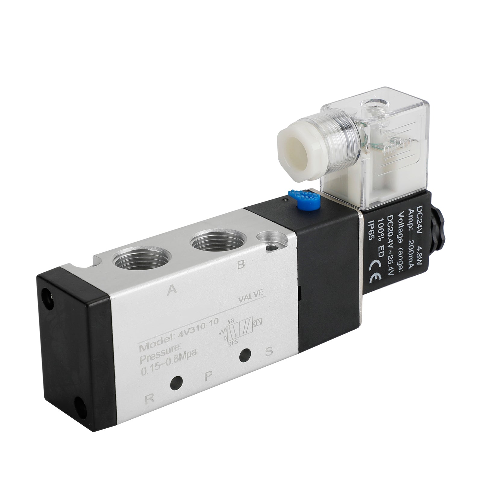 Pneumatic Electric Solenoid Air Valve 4V310-10 2 Position 5 Way PT 3/8", DC 24V