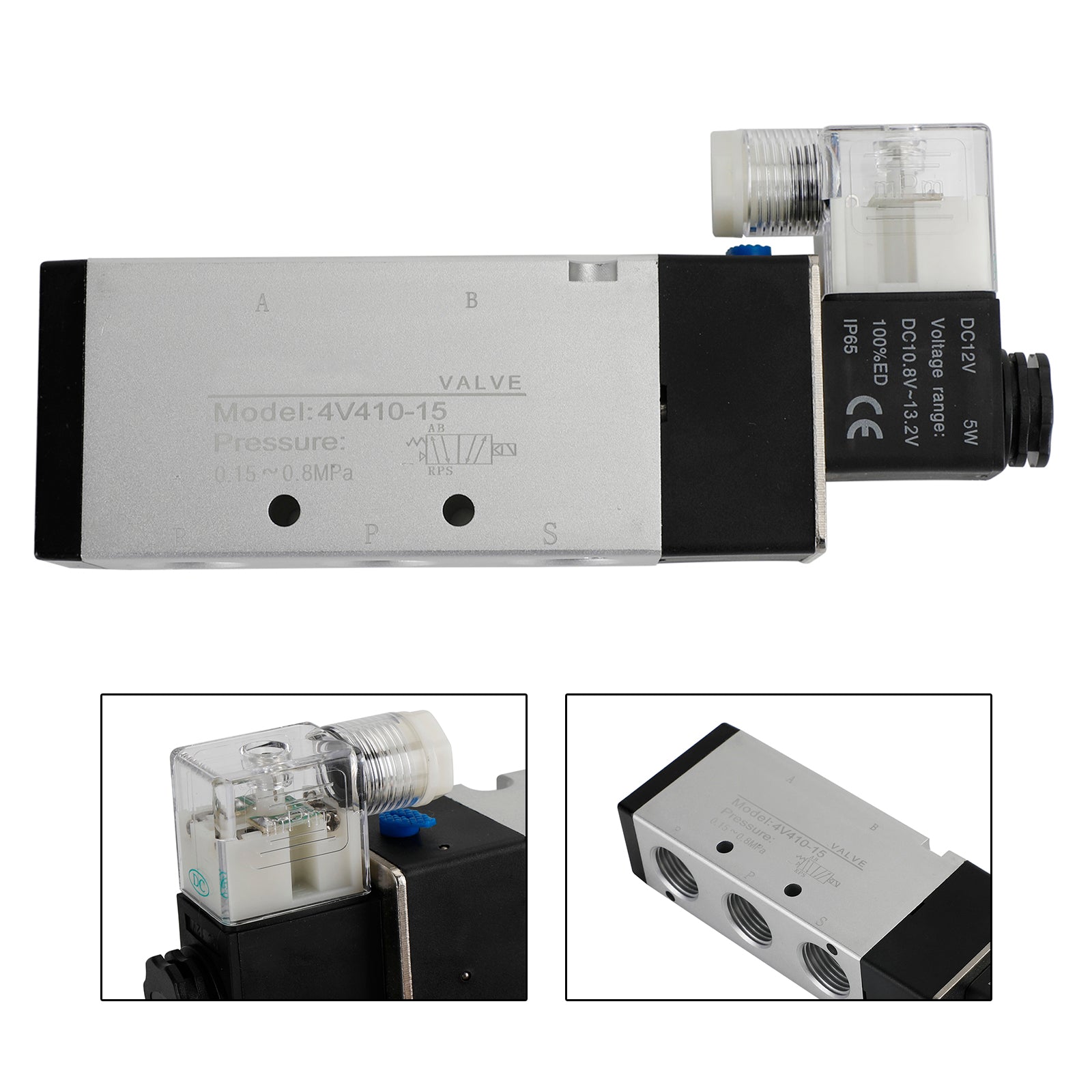 Pneumatic Electric Solenoid Air Valve 4V310-10 DC 12V 2 Position 5 Way PT 1/2"