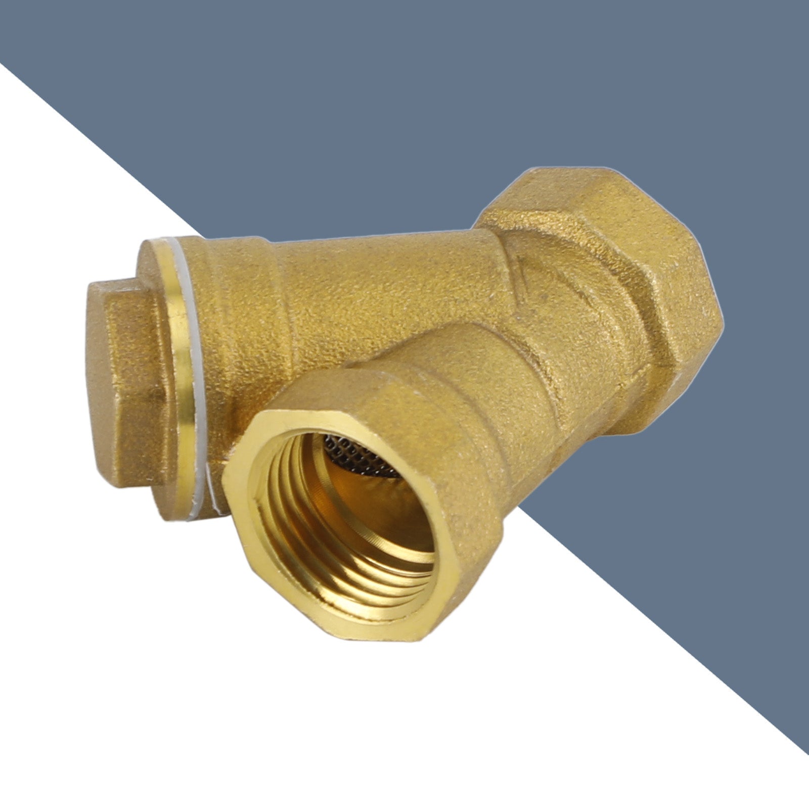 1/2"-1" NPT Thread Y Shaped Brass Strainer Filter Valve Connector For Water Oil, 1/2"