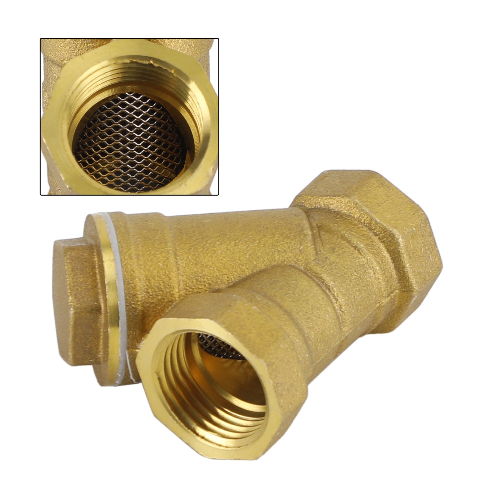 1/2"-1" NPT Thread Y Shaped Brass Strainer Filter Valve Connector For Water Oil, 1/2"