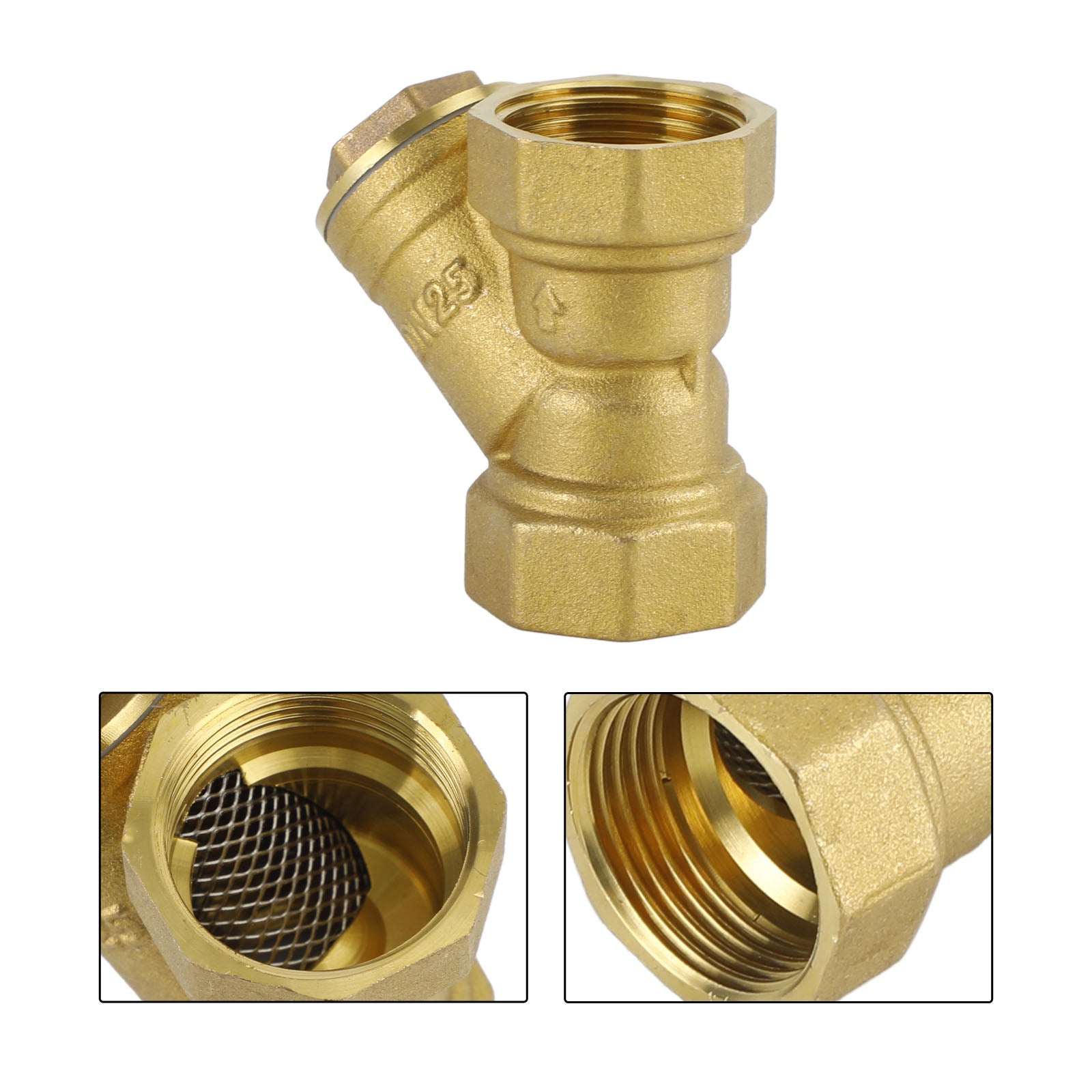 1/2" NPT Brass Y-Strainer Filter Valve, 232 PSI for Water, Gas & Oil Lines