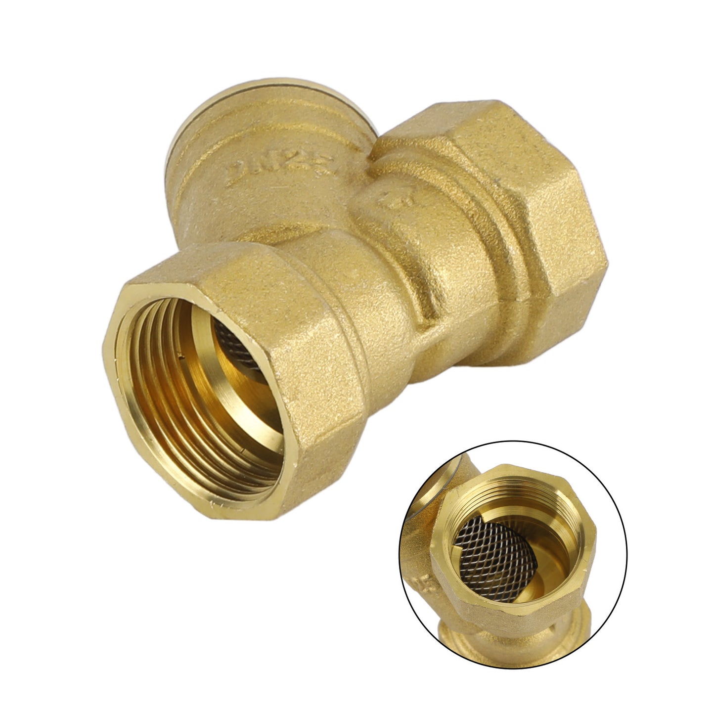 1/2" NPT Brass Y-Strainer Filter Valve, 232 PSI for Water, Gas & Oil Lines