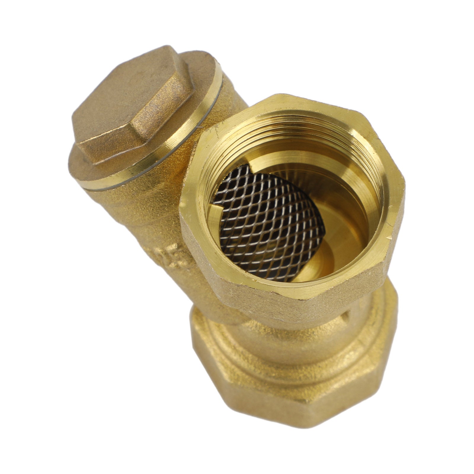 1/2" NPT Brass Y-Strainer Filter Valve, 232 PSI for Water, Gas & Oil Lines
