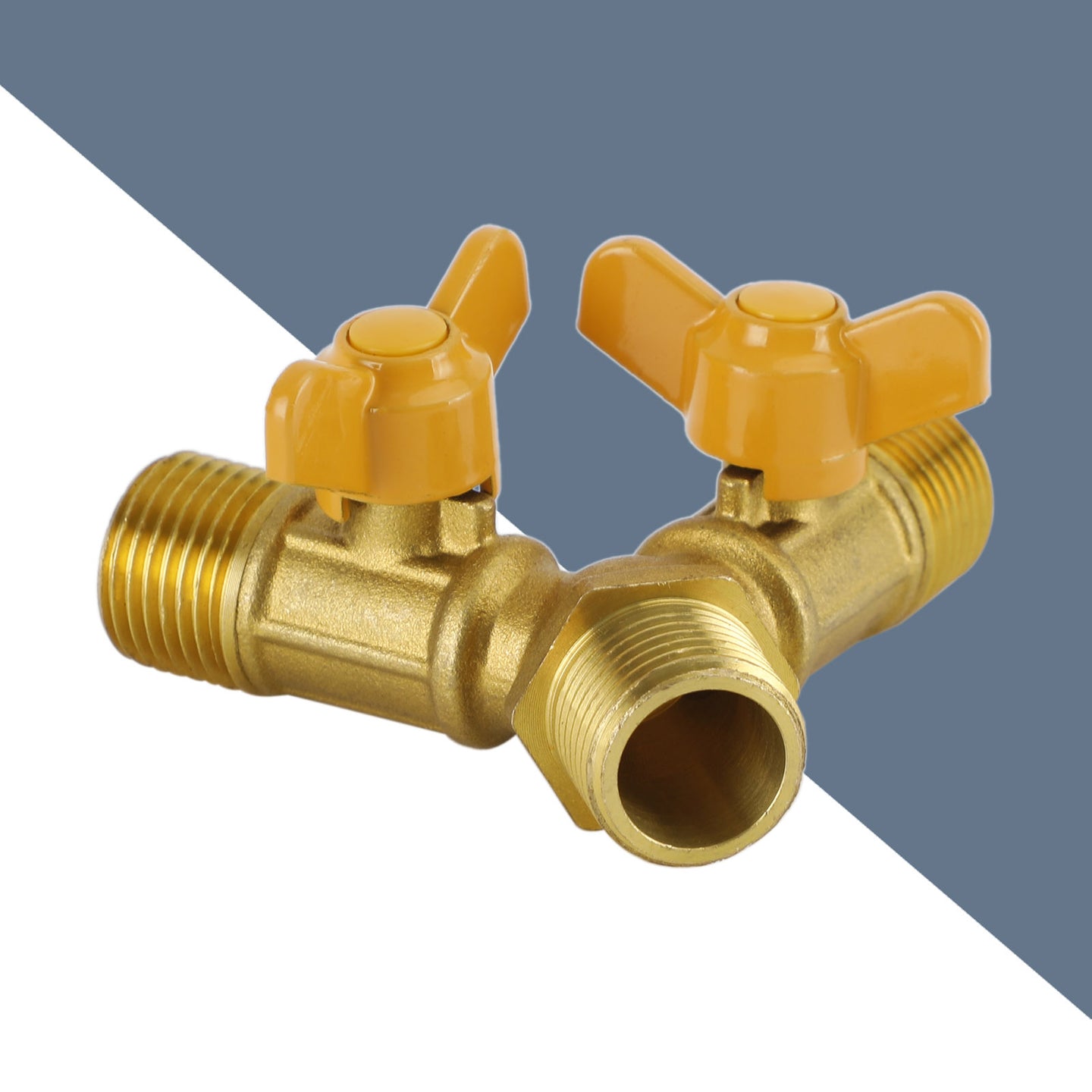 3 Way Shut off Ball Valve 1/2" Hose Barb Y Shaped Valve 2 Switch Brass Fitting