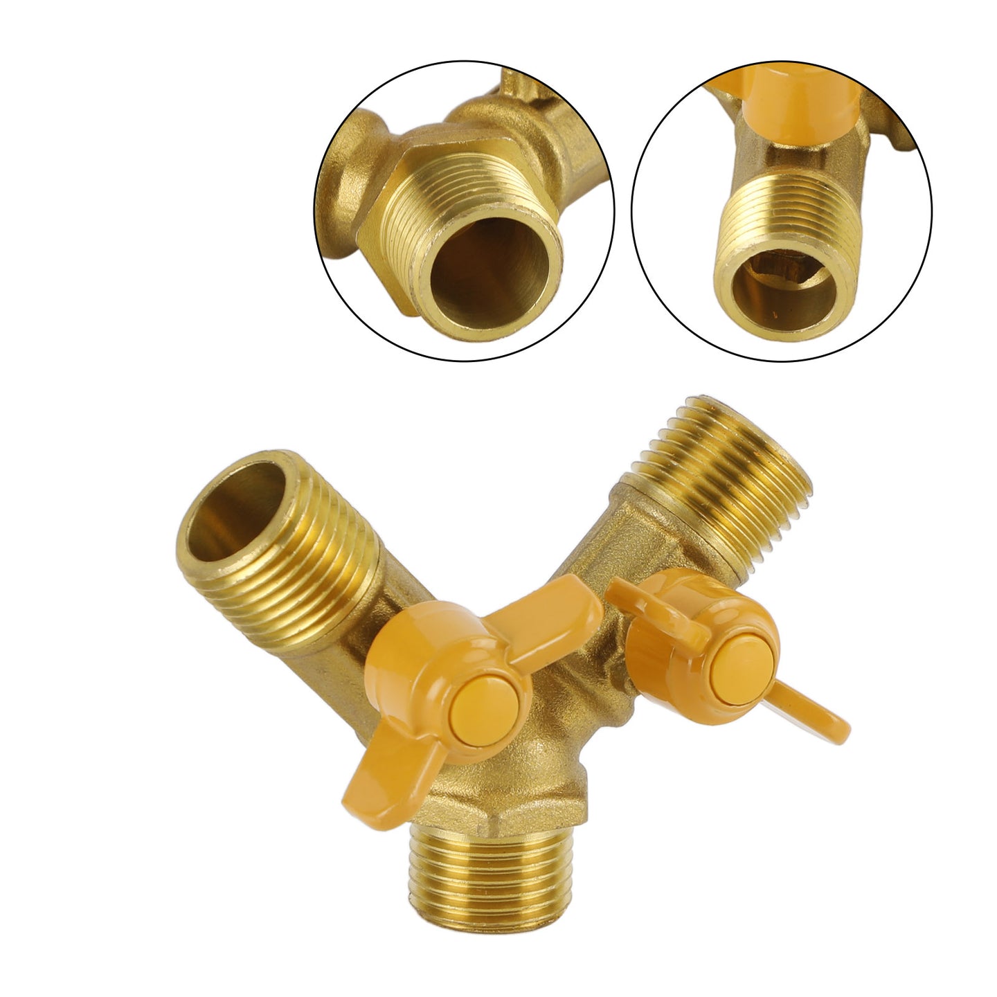 3 Way Shut off Ball Valve 1/2" Hose Barb Y Shaped Valve 2 Switch Brass Fitting