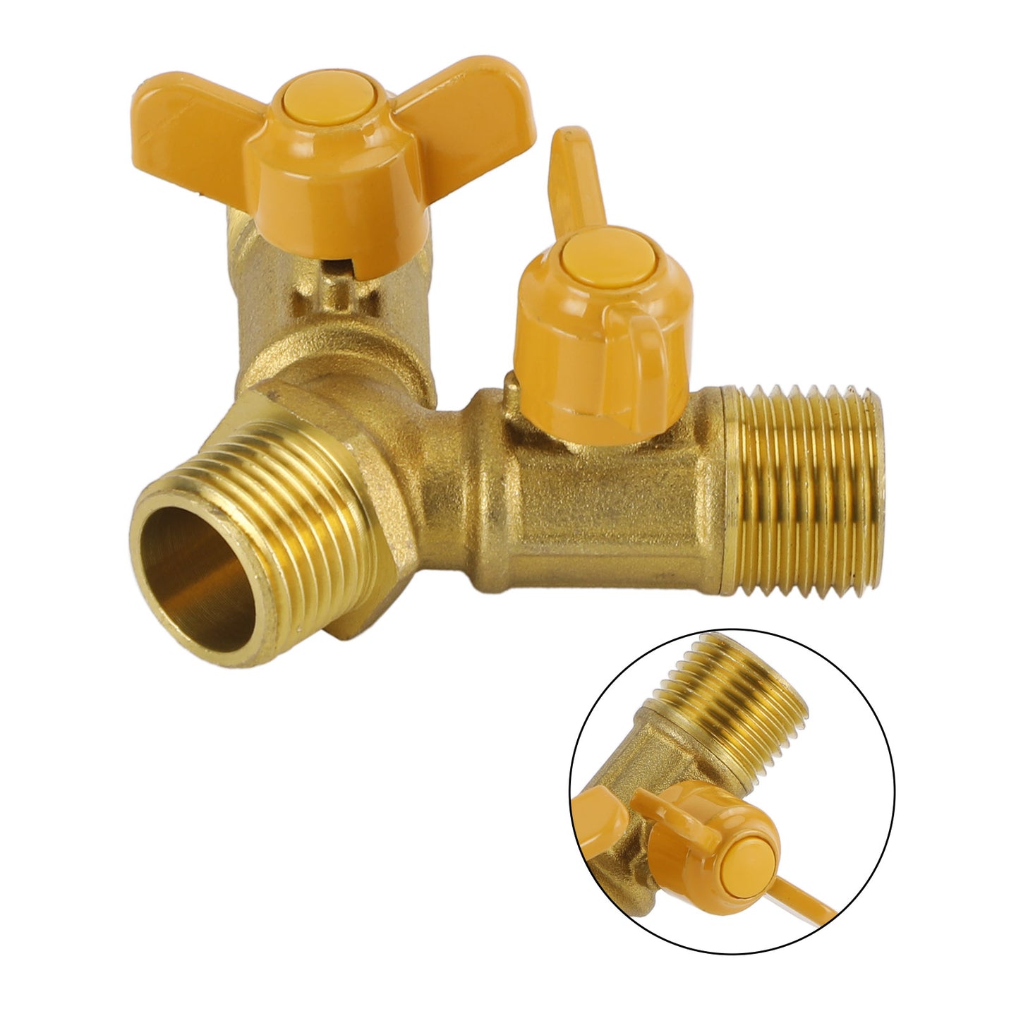 3 Way Shut off Ball Valve 1/2" Hose Barb Y Shaped Valve 2 Switch Brass Fitting