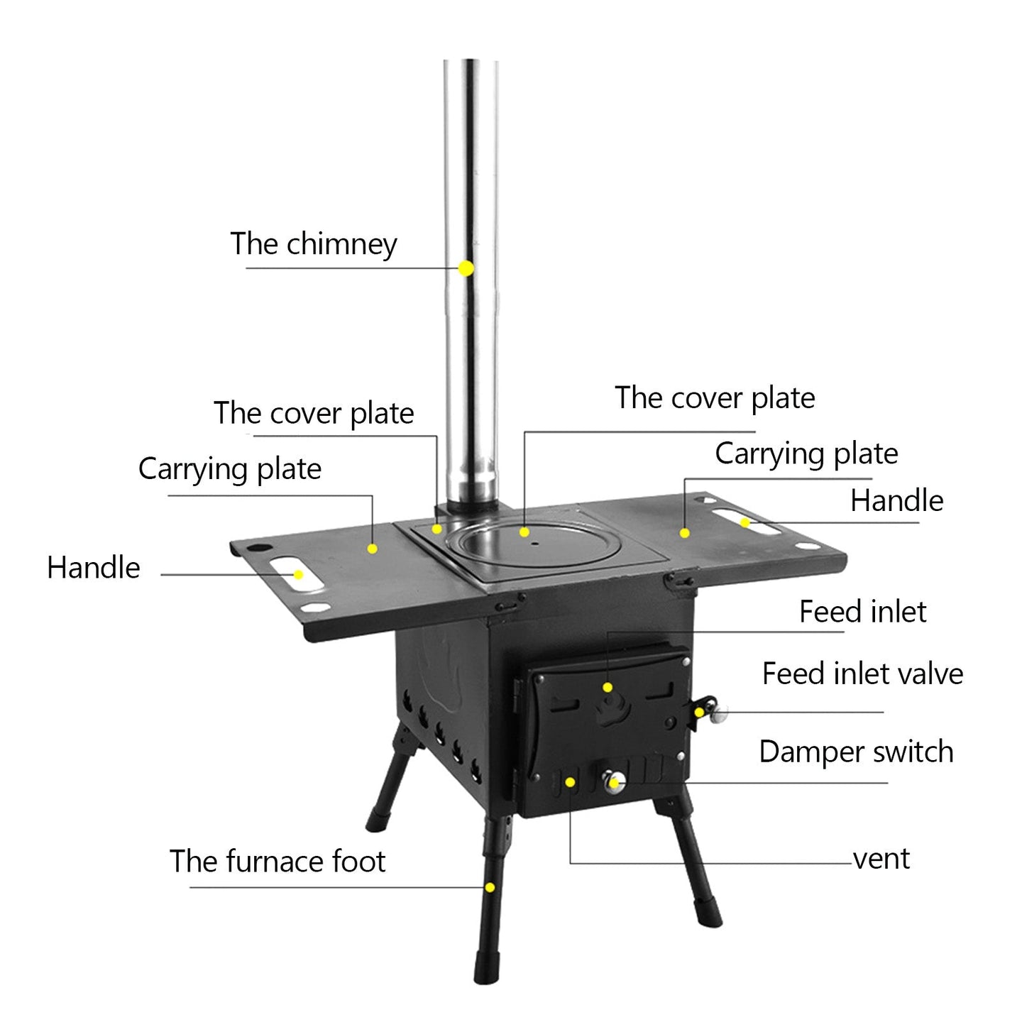 Outdoor Portable Camping Folding Wood Stove Picnic Cook Heat (Copy)