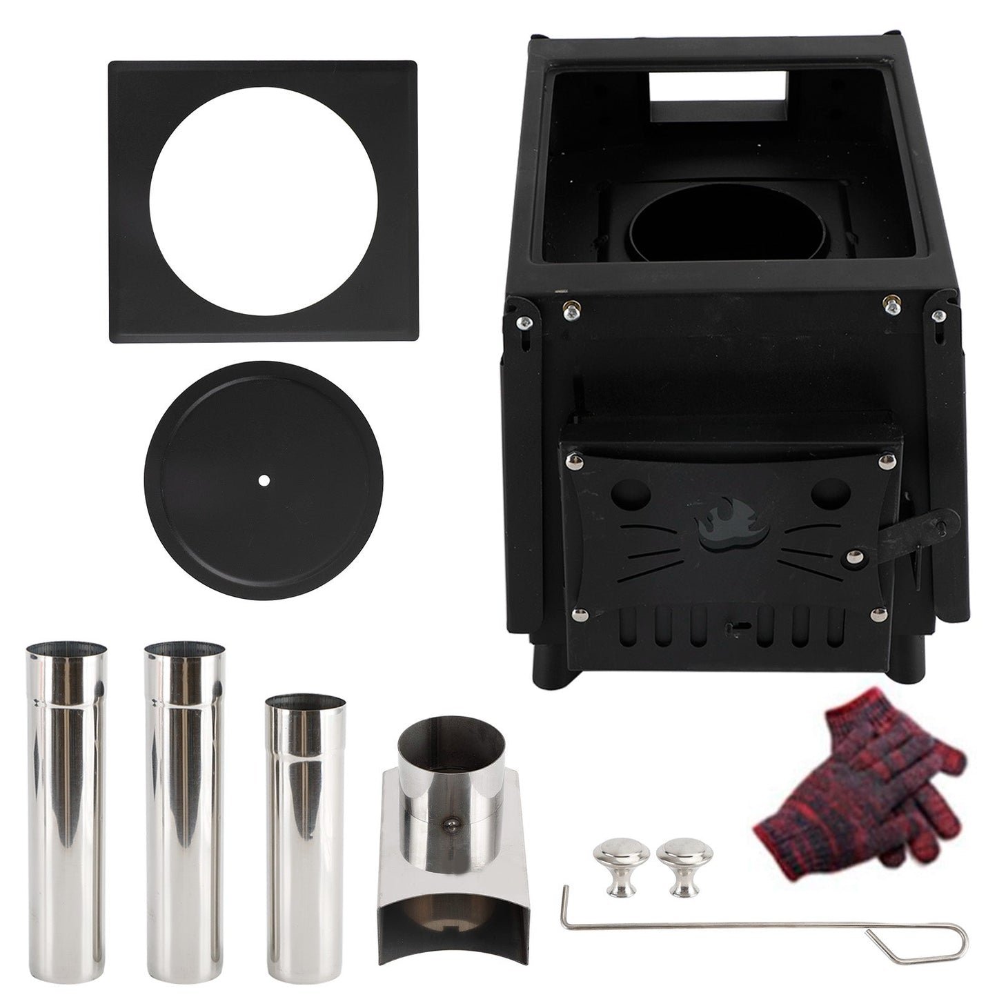 Outdoor Portable Camping Folding Wood Stove Picnic Cook Heat