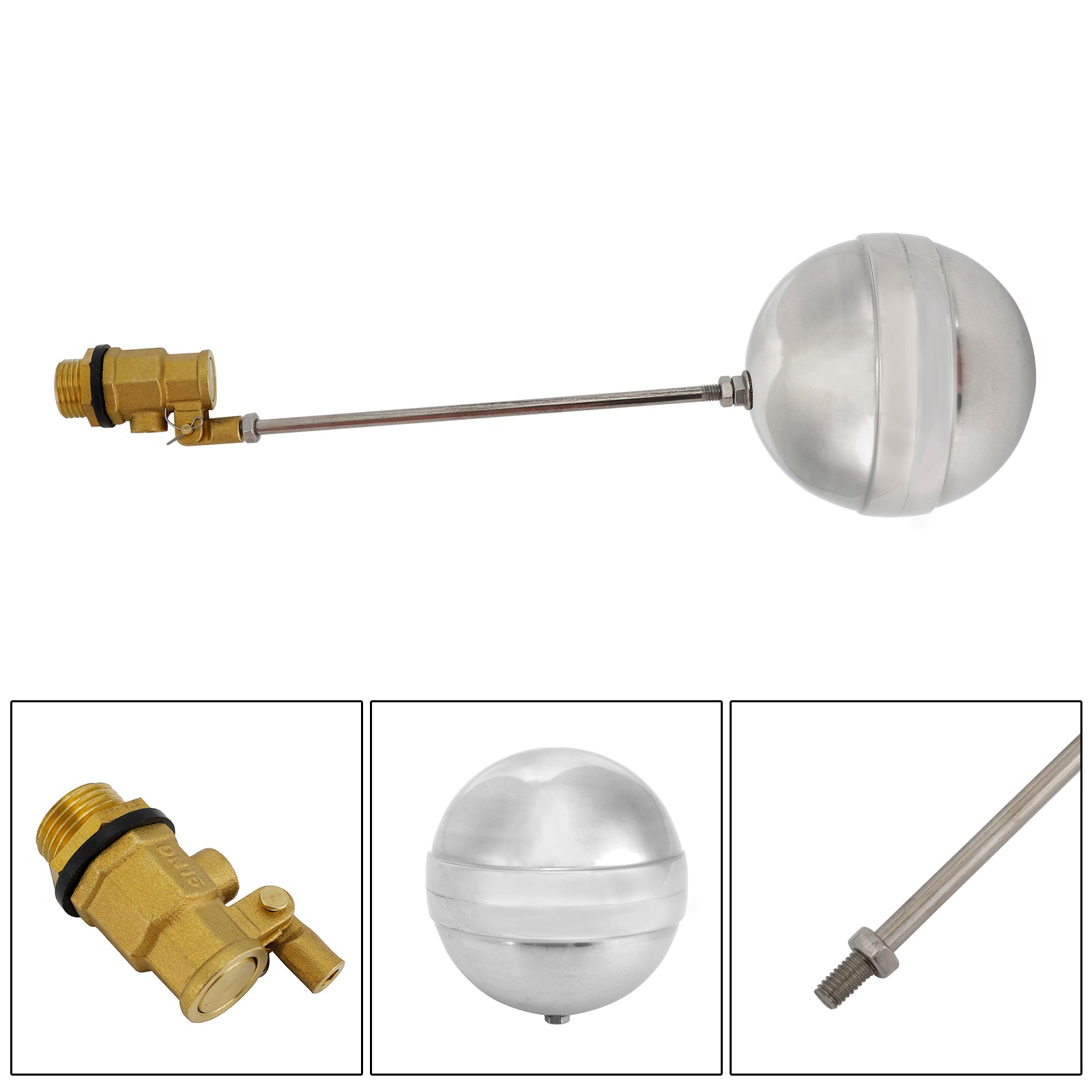 1/2"-1"Male Thread Float Ball Valve Floating Ball Stainless Steel Water Sensor, 1/2"
