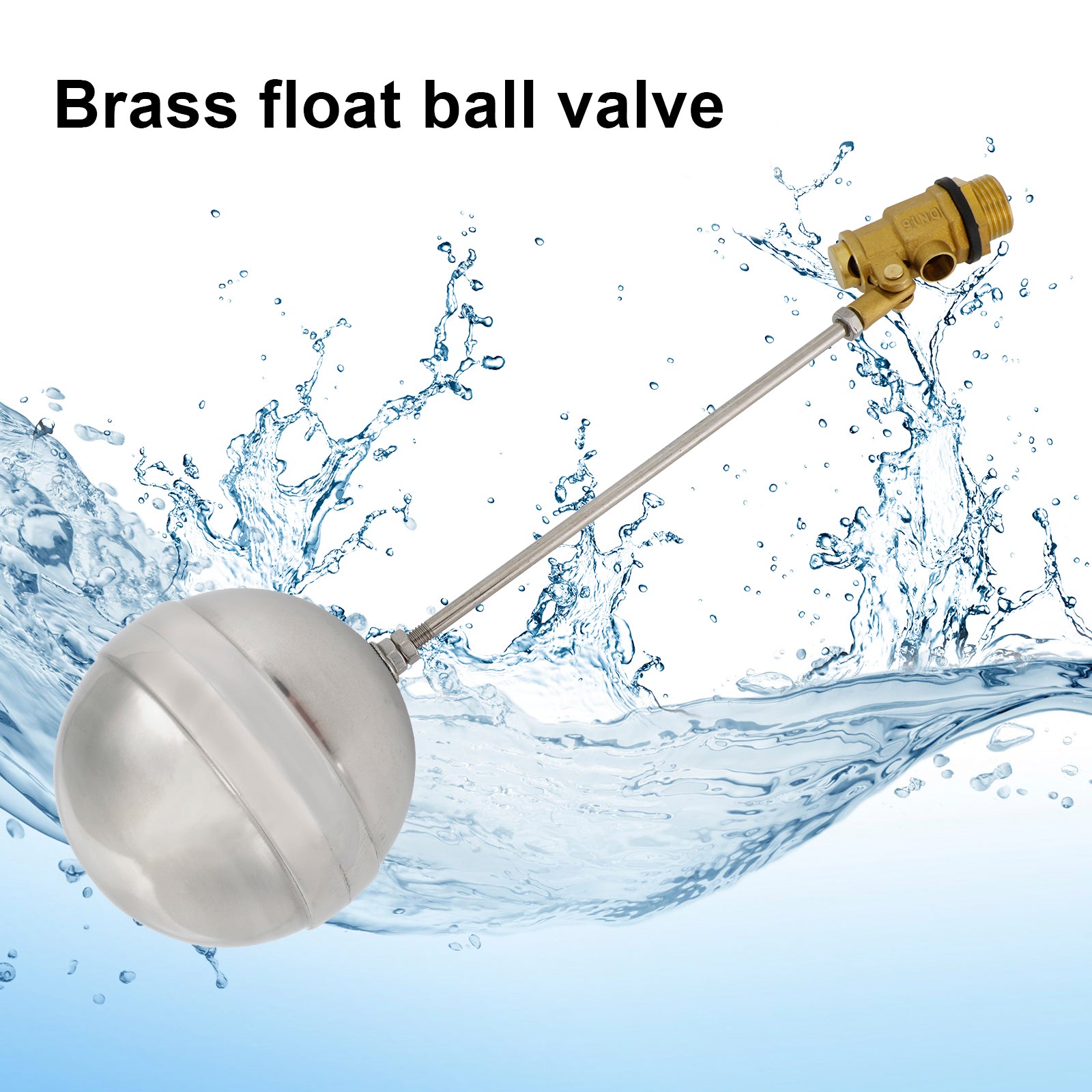 1/2"-1"Male Thread Float Ball Valve Floating Ball Stainless Steel Water Sensor, 1/2"