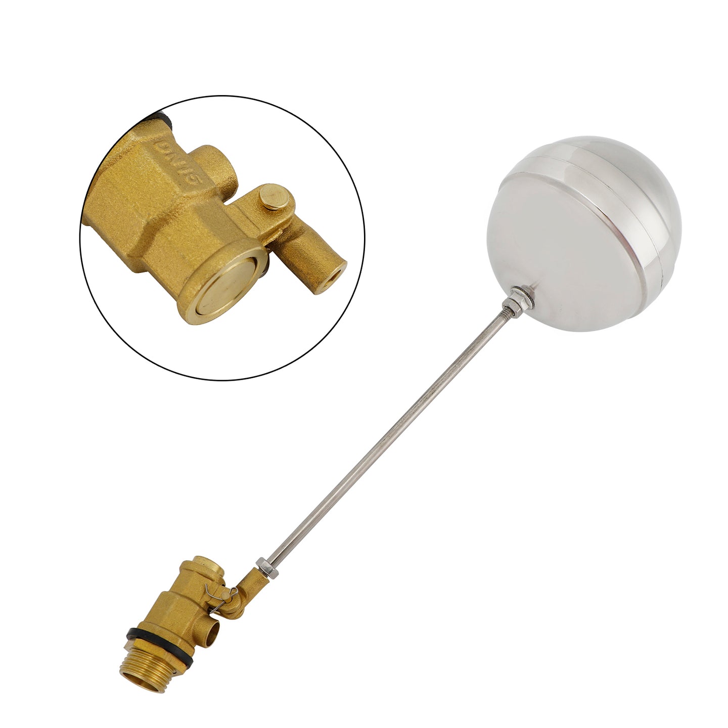 1/2"-1"Male Thread Float Ball Valve Floating Ball Stainless Steel Water Sensor, 1/2"