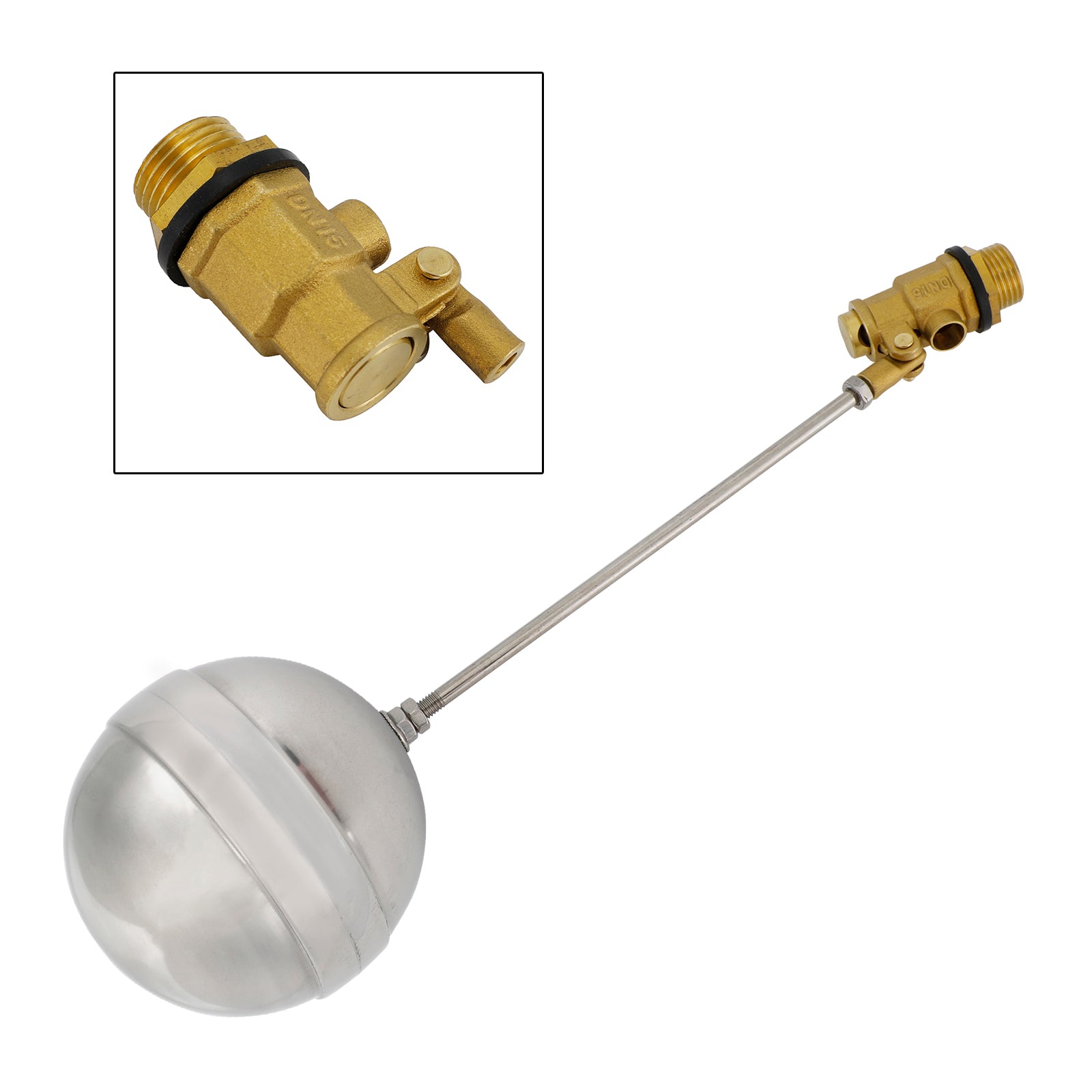 1/2"-1"Male Thread Float Ball Valve Floating Ball Stainless Steel Water Sensor, 1/2"