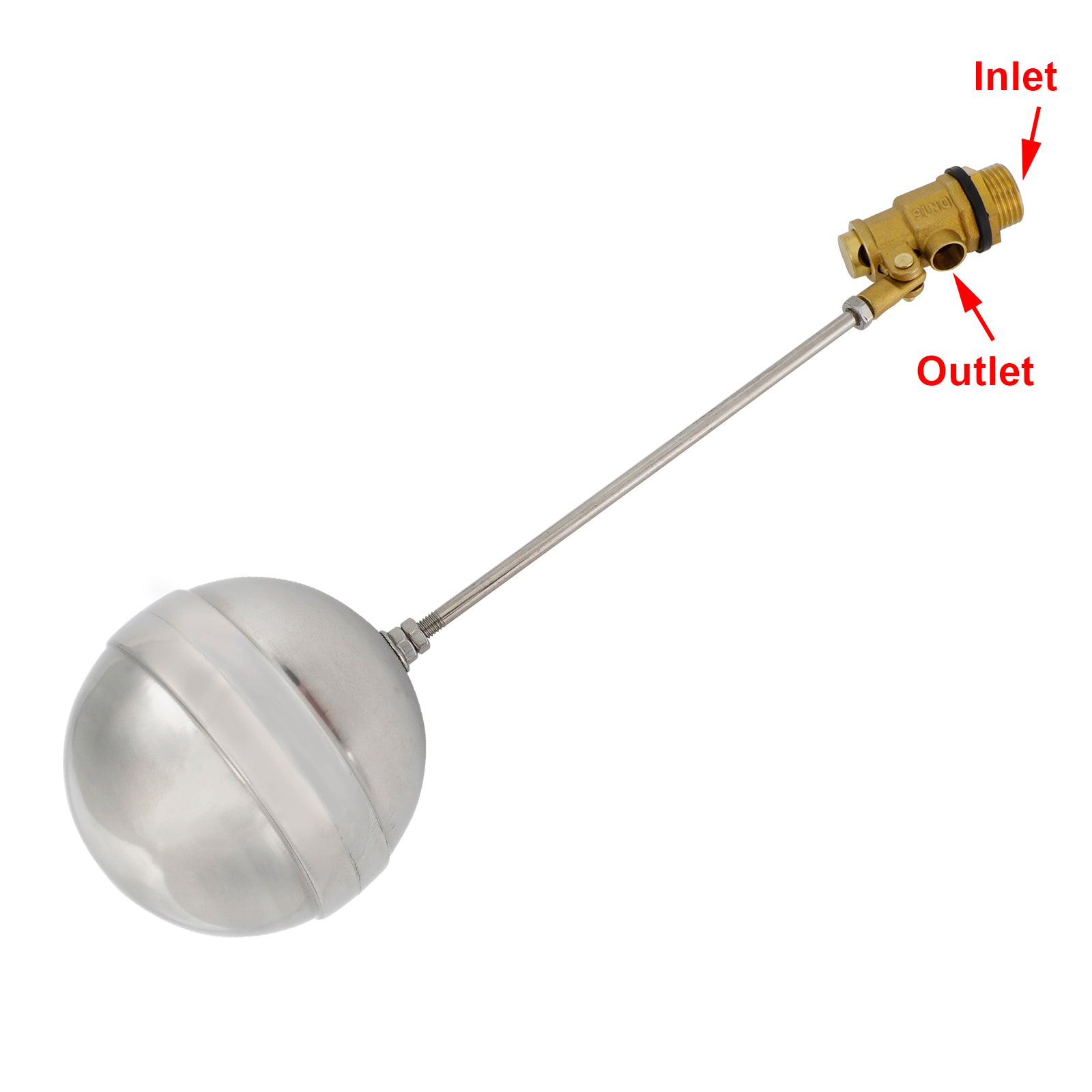 1/2"-1"Male Thread Float Ball Valve Floating Ball Stainless Steel Water Sensor, 1/2"