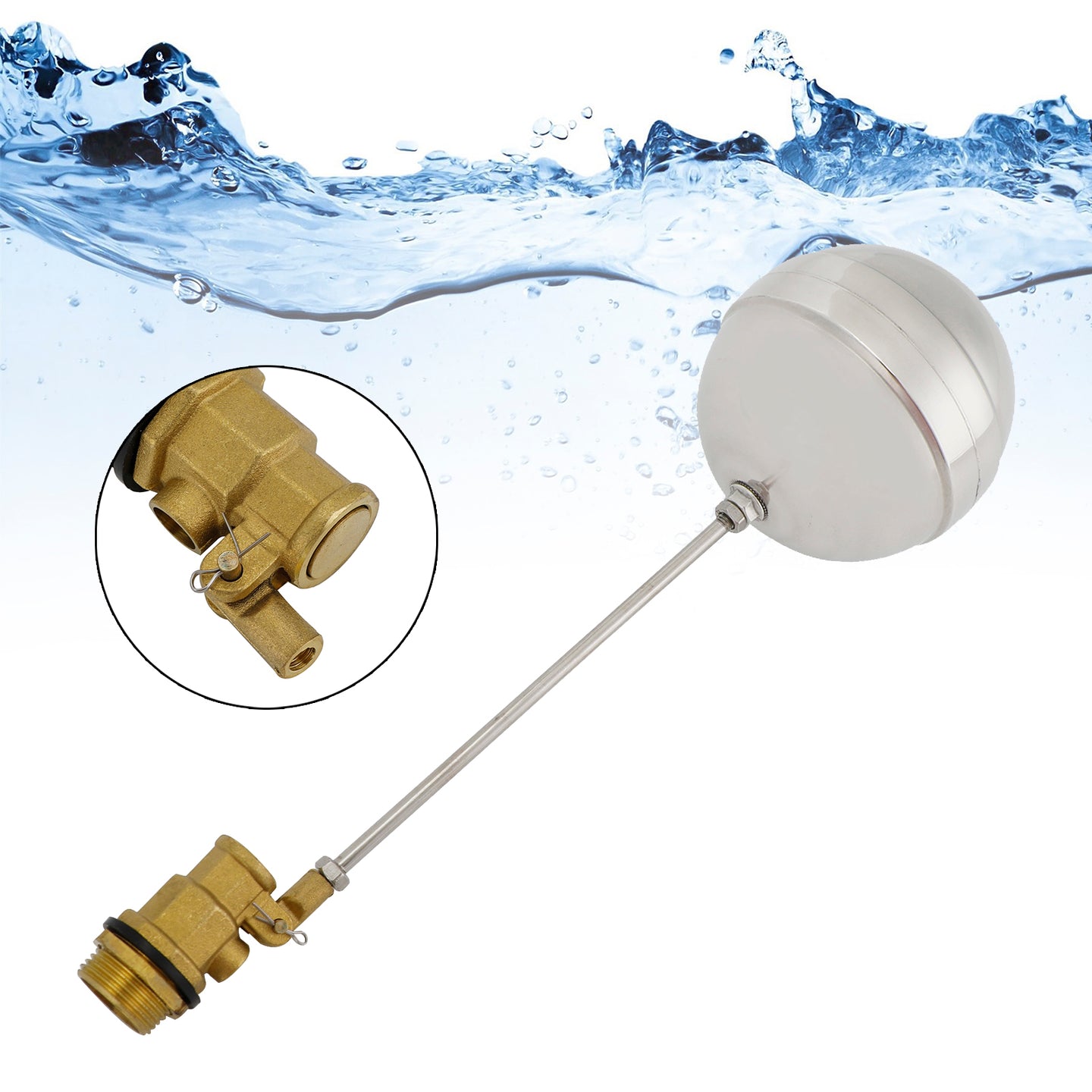 1/2"-1"Male Thread Float Ball Valve Floating Ball Stainless Steel Water Sensor, 3/4"