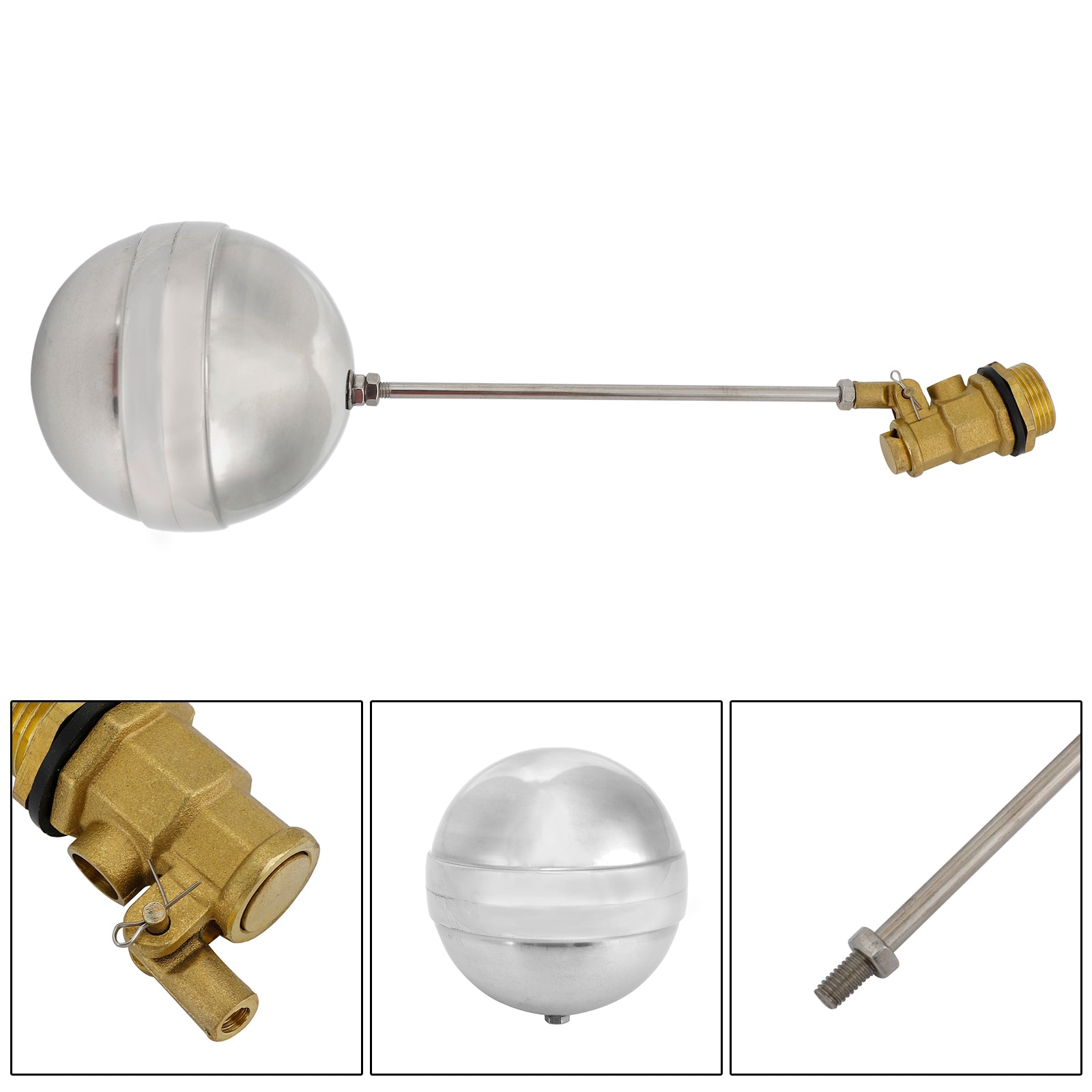 1/2"-1"Male Thread Float Ball Valve Floating Ball Stainless Steel Water Sensor, 3/4"