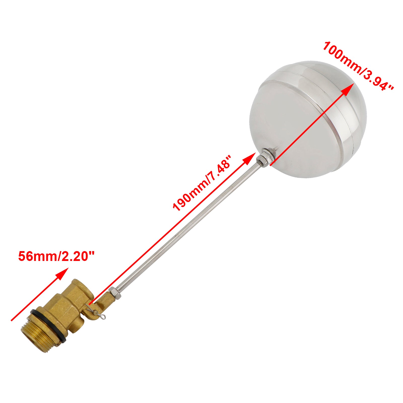 1/2"-1"Male Thread Float Ball Valve Floating Ball Stainless Steel Water Sensor, 3/4"
