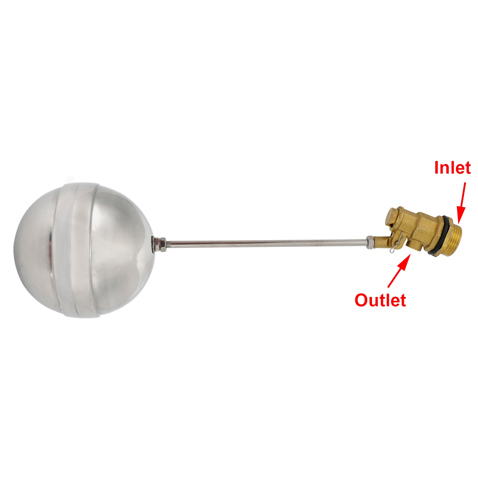 1/2"-1"Male Thread Float Ball Valve Floating Ball Stainless Steel Water Sensor, 3/4"