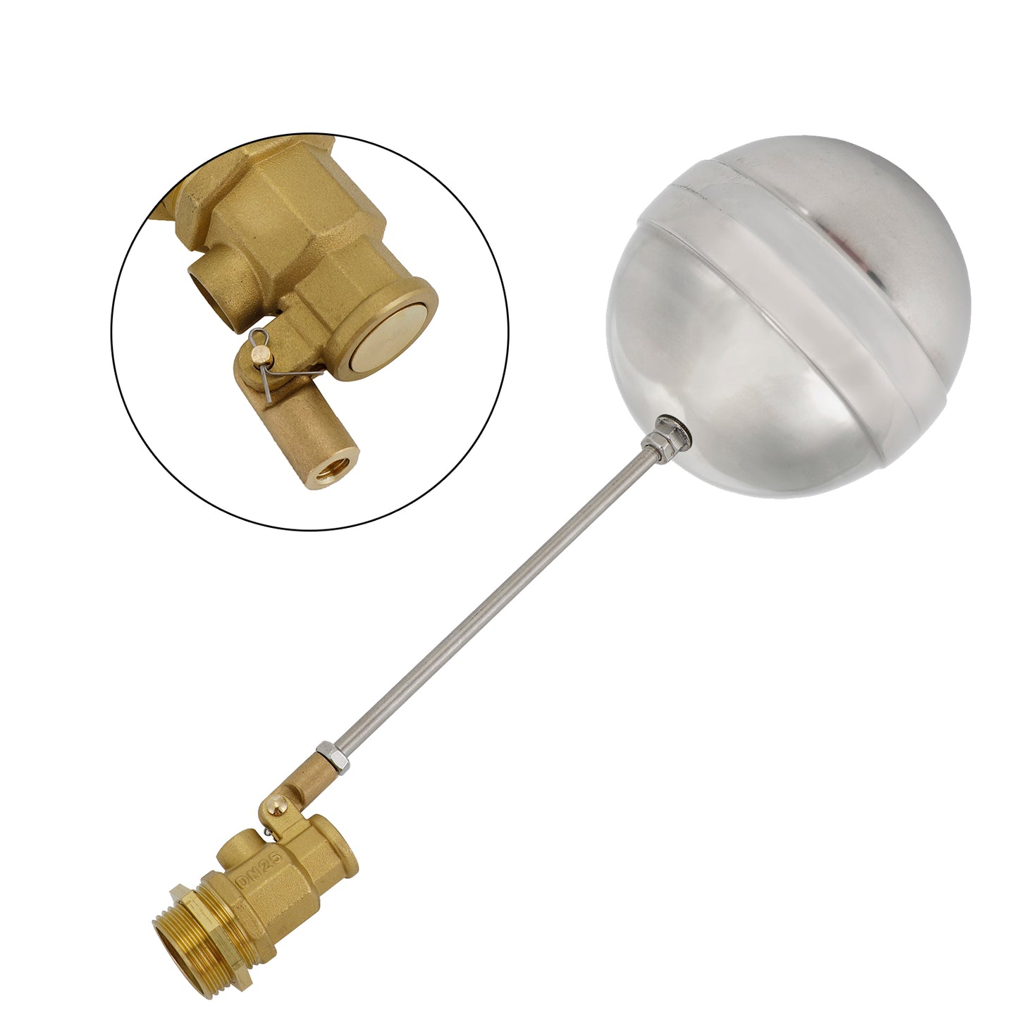 1/2"-1"Male Thread Float Ball Valve Floating Ball Stainless Steel Water Sensor, 1"