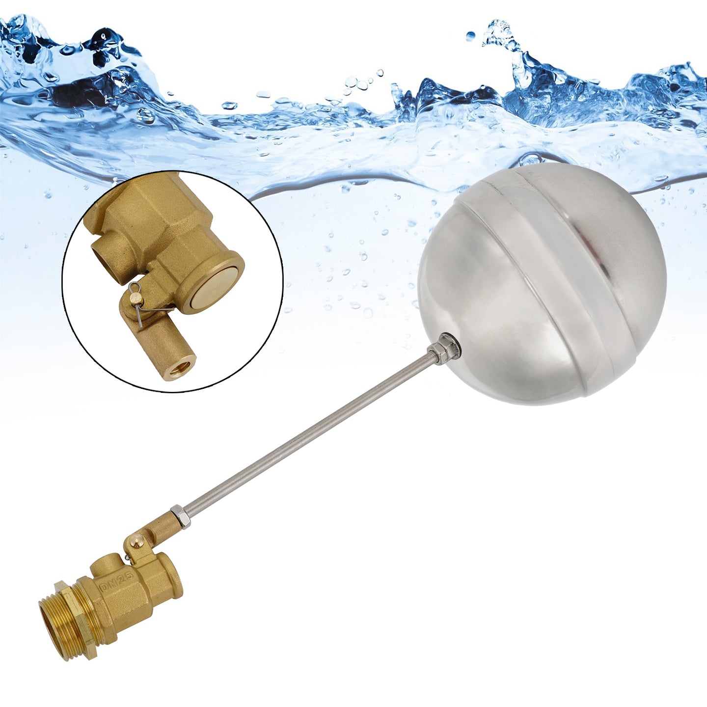 1/2"-1"Male Thread Float Ball Valve Floating Ball Stainless Steel Water Sensor, 1"