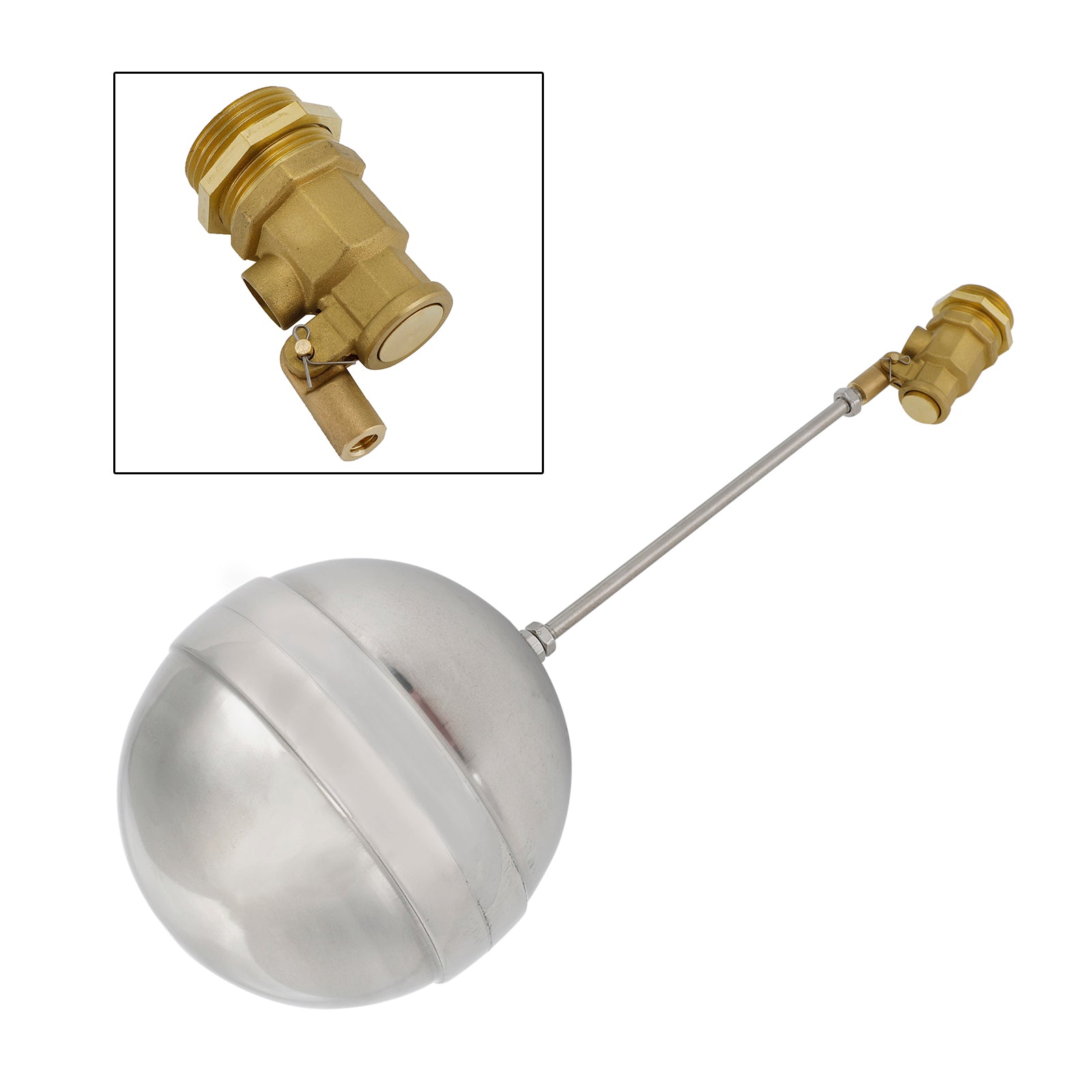 1/2"-1"Male Thread Float Ball Valve Floating Ball Stainless Steel Water Sensor, 1"